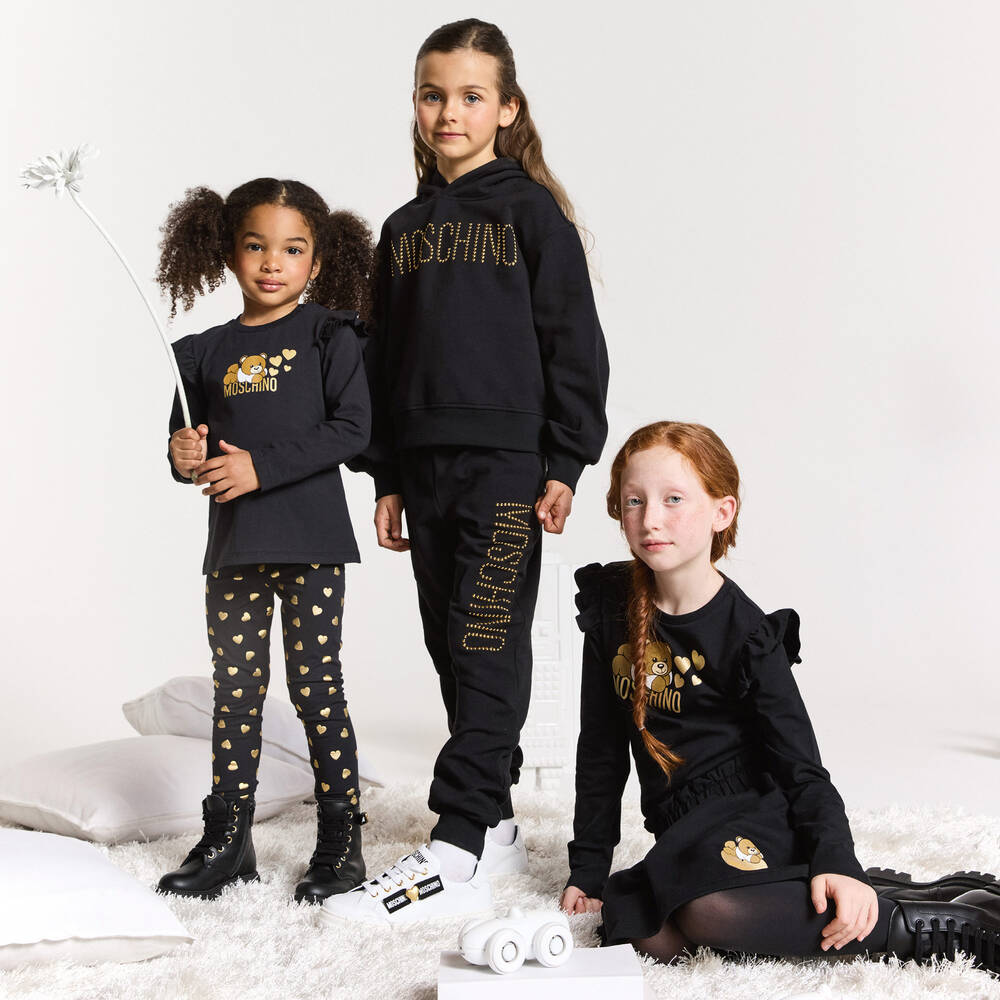 Girls Black Cotton Set