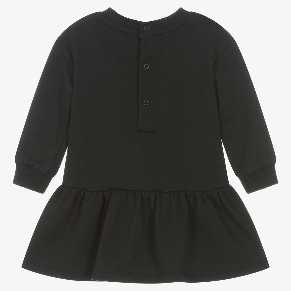 Baby Girls Black Printed Cotton Dress