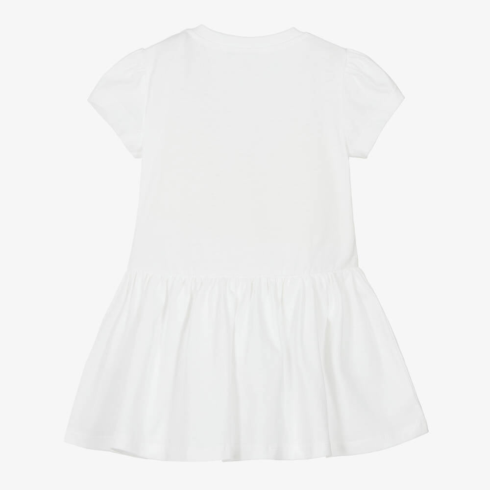 Baby Girls White Logo Cotton Dress