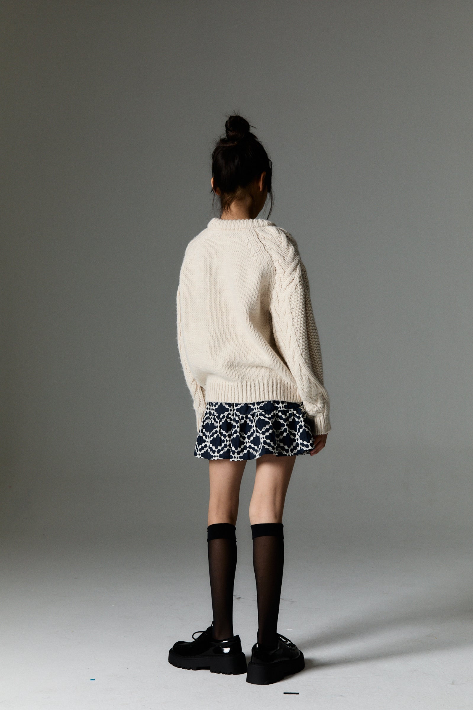 Girls Navy Cotton Skirt