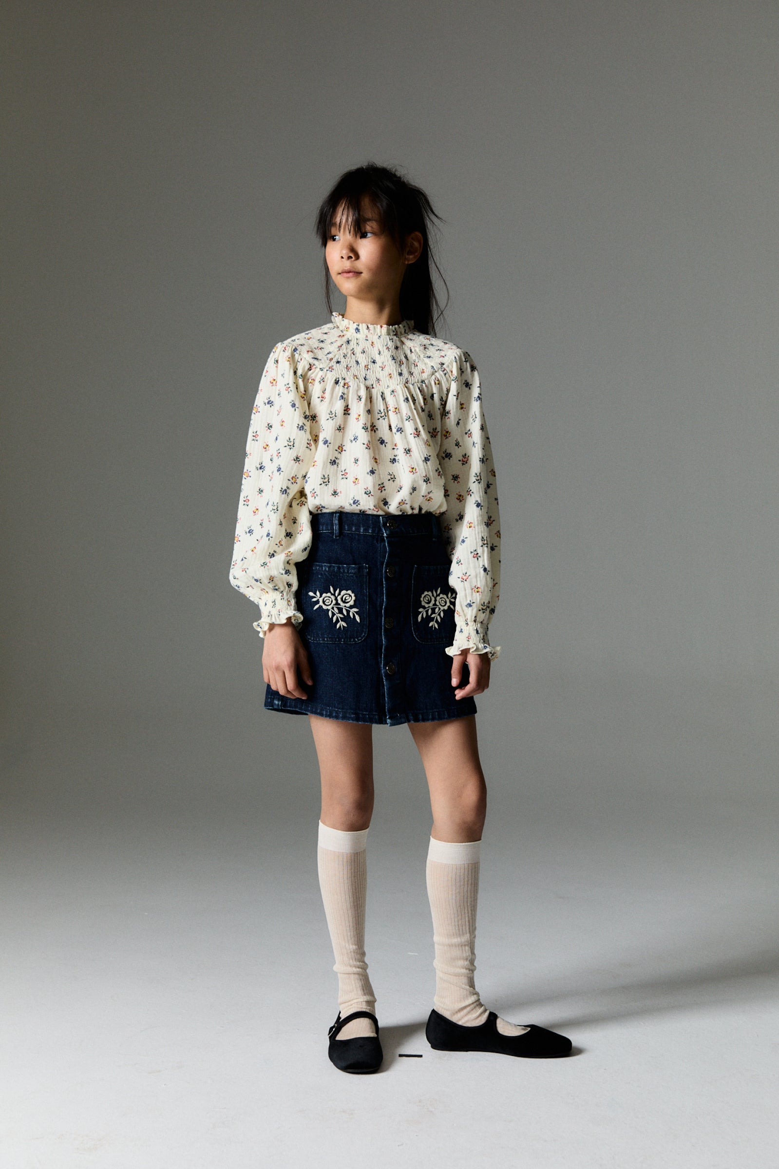 Girls Blue Denim Skirt