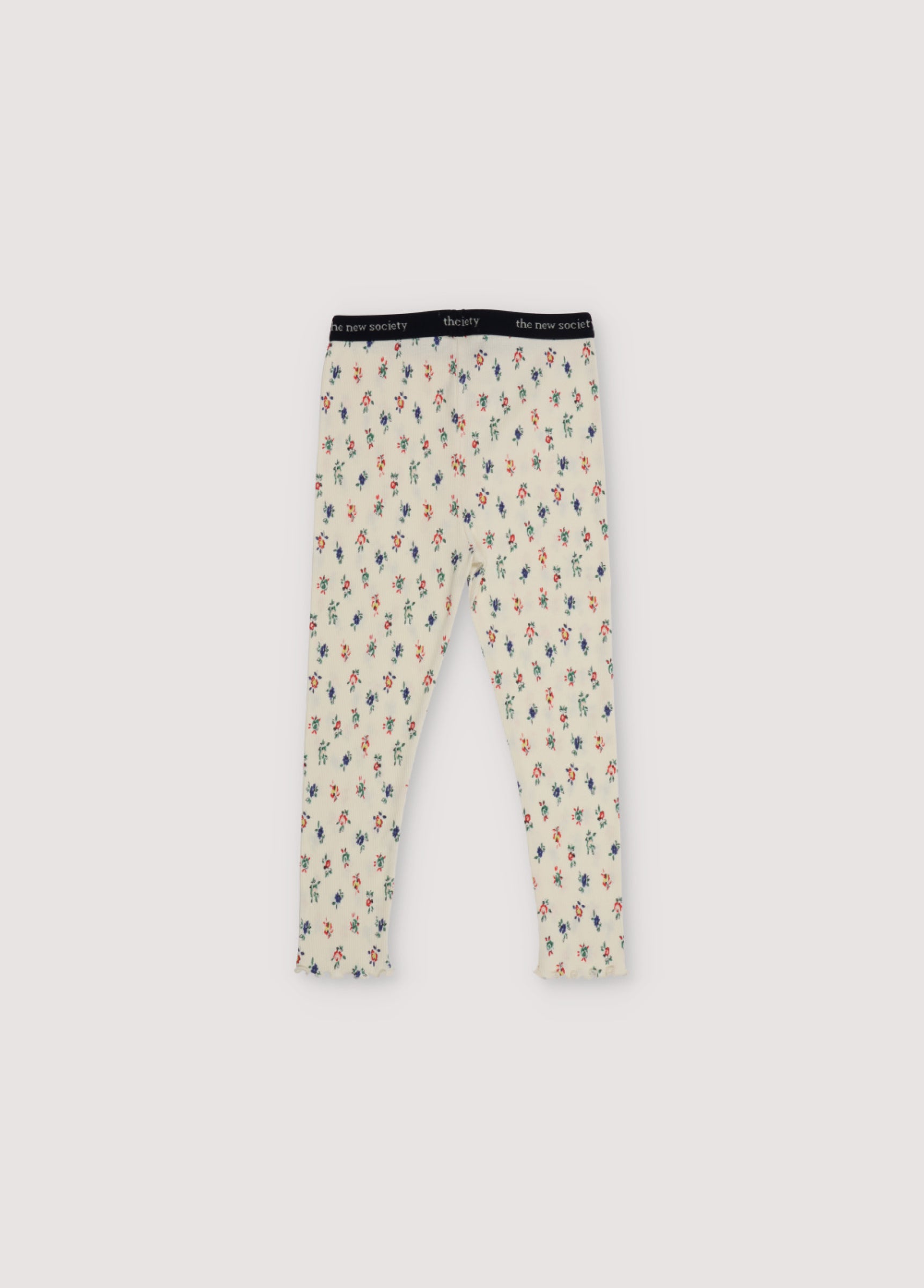 Baby Girls Beige Floral Cotton Leggings