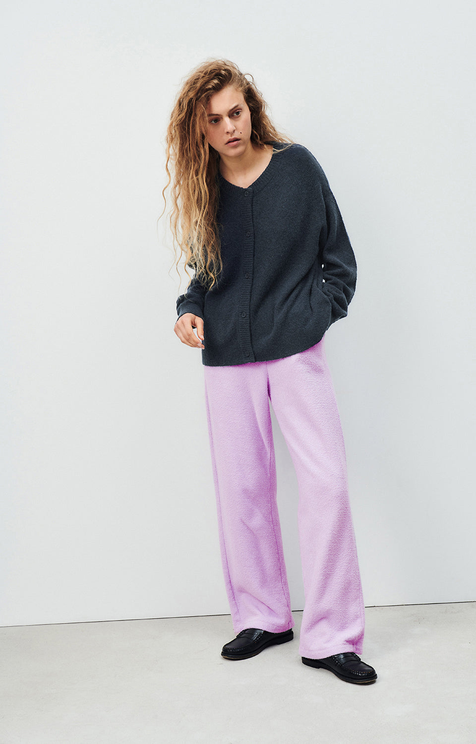 Women Dark Grey Knit Cardigan