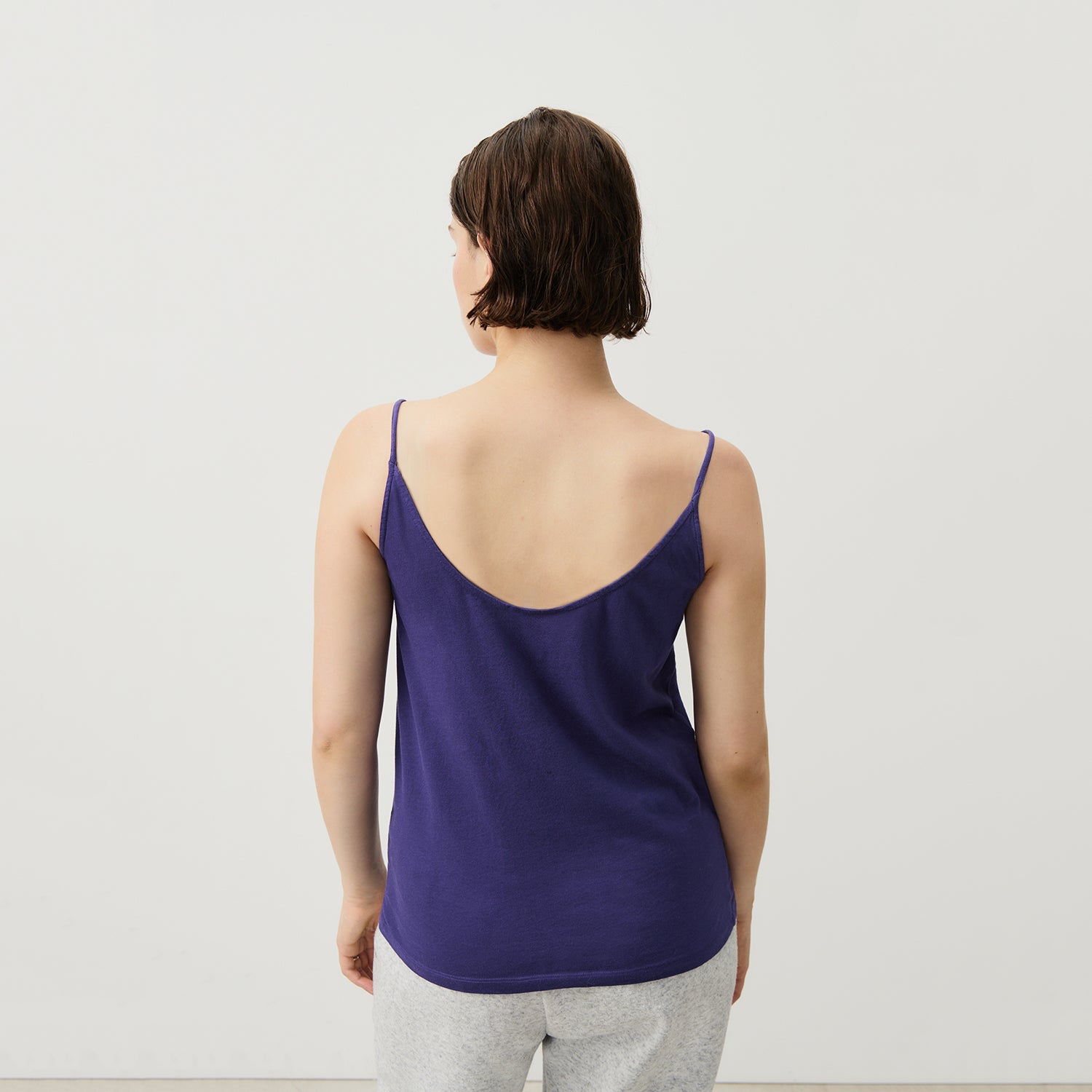 Women Purple Cotton Strap Vest