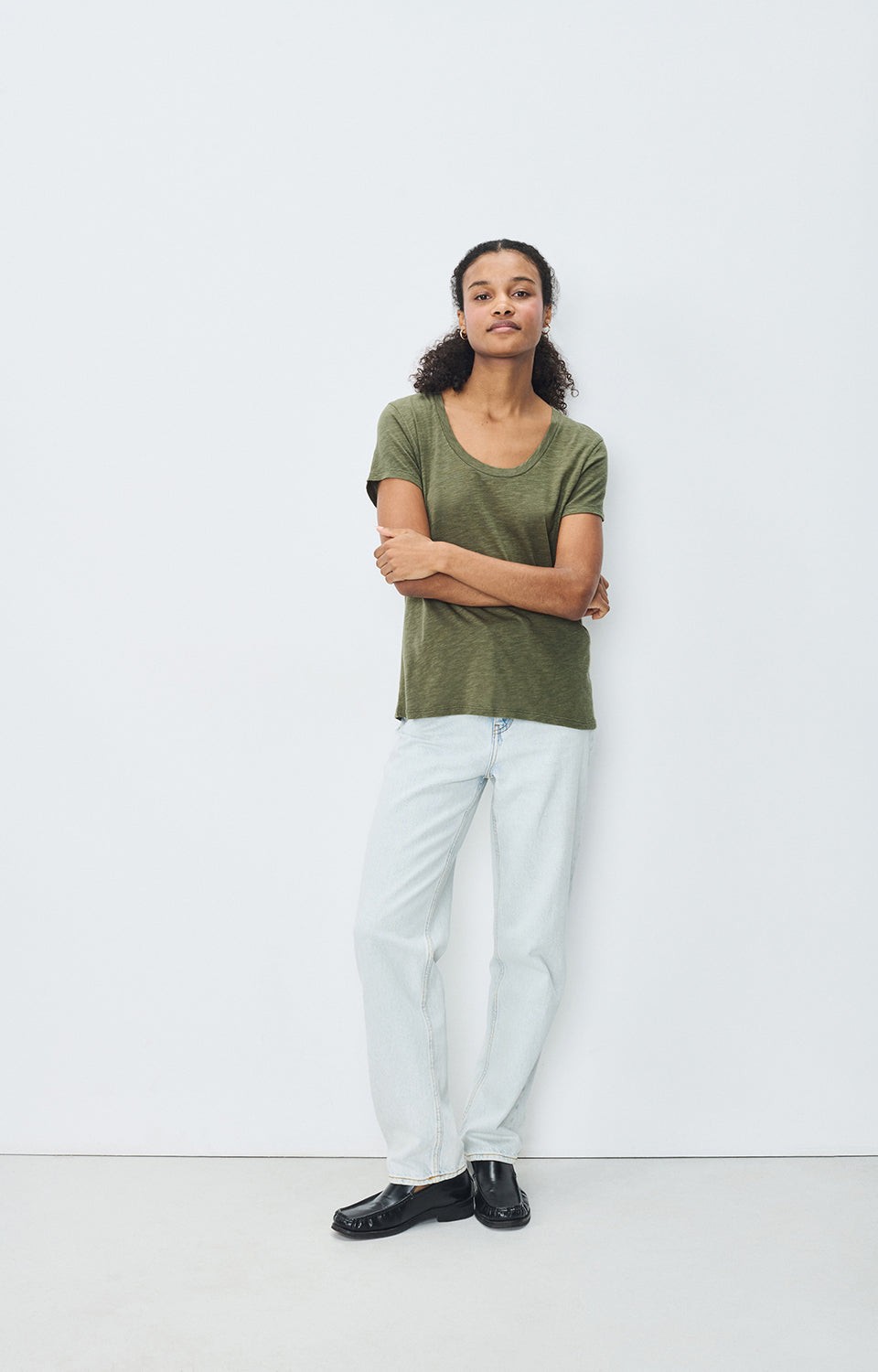 T-SHIRT DROIT MC COL U