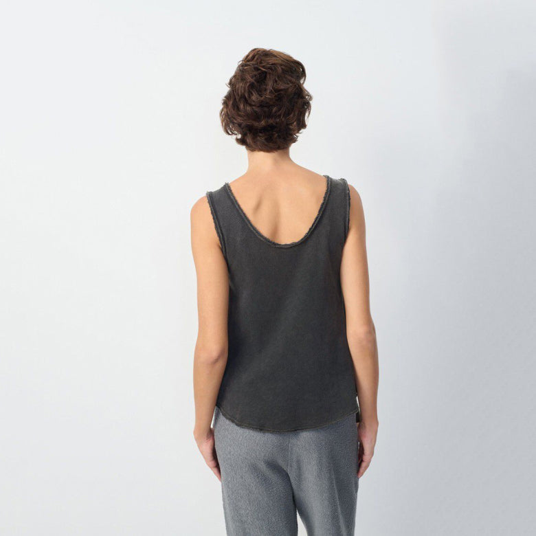Women Black Cotton Vest