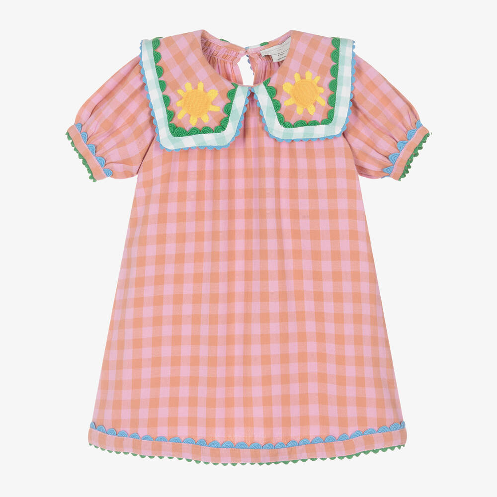 Girls Pink Sunflower Cotton Dress
