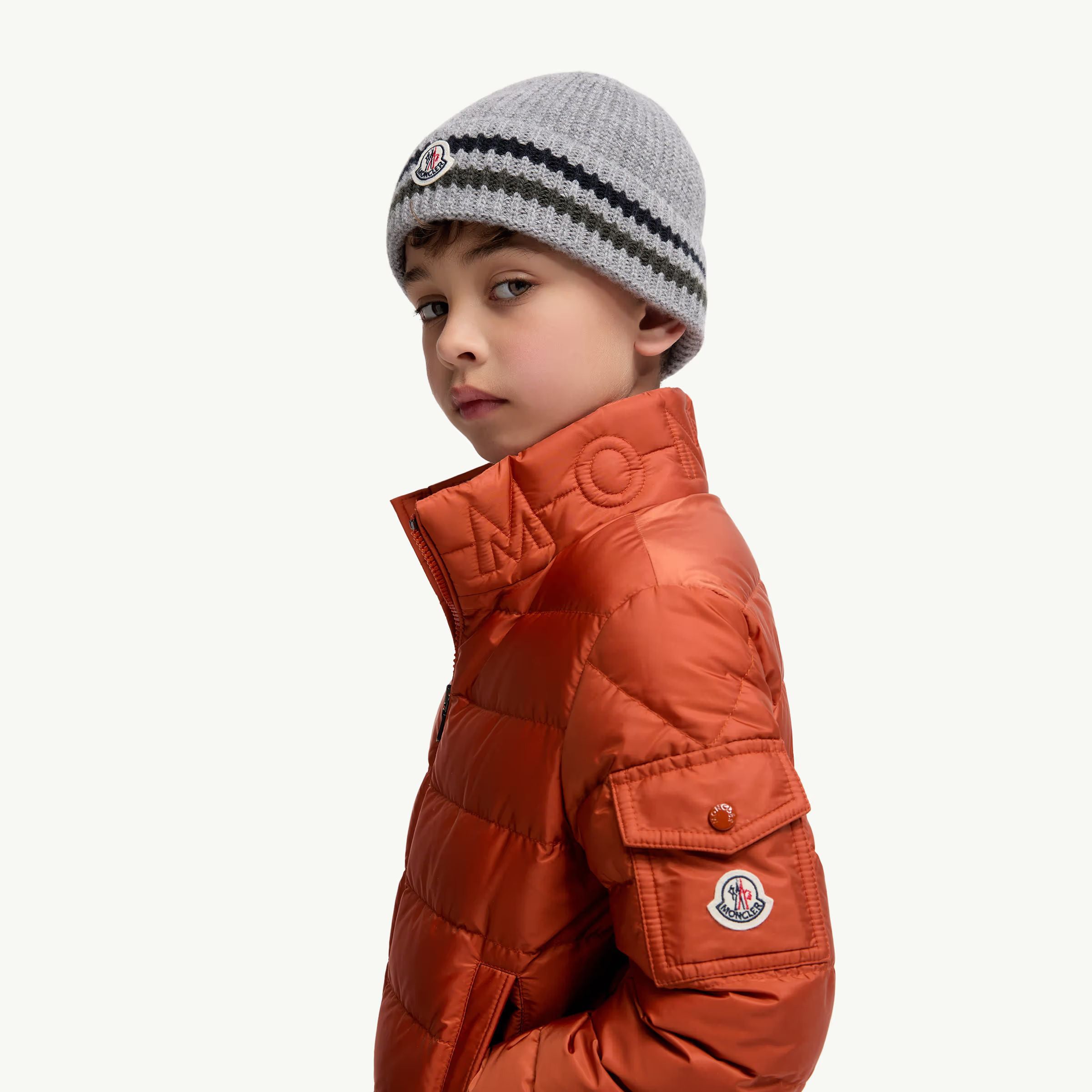 Boys Grey Wool Knit Hat