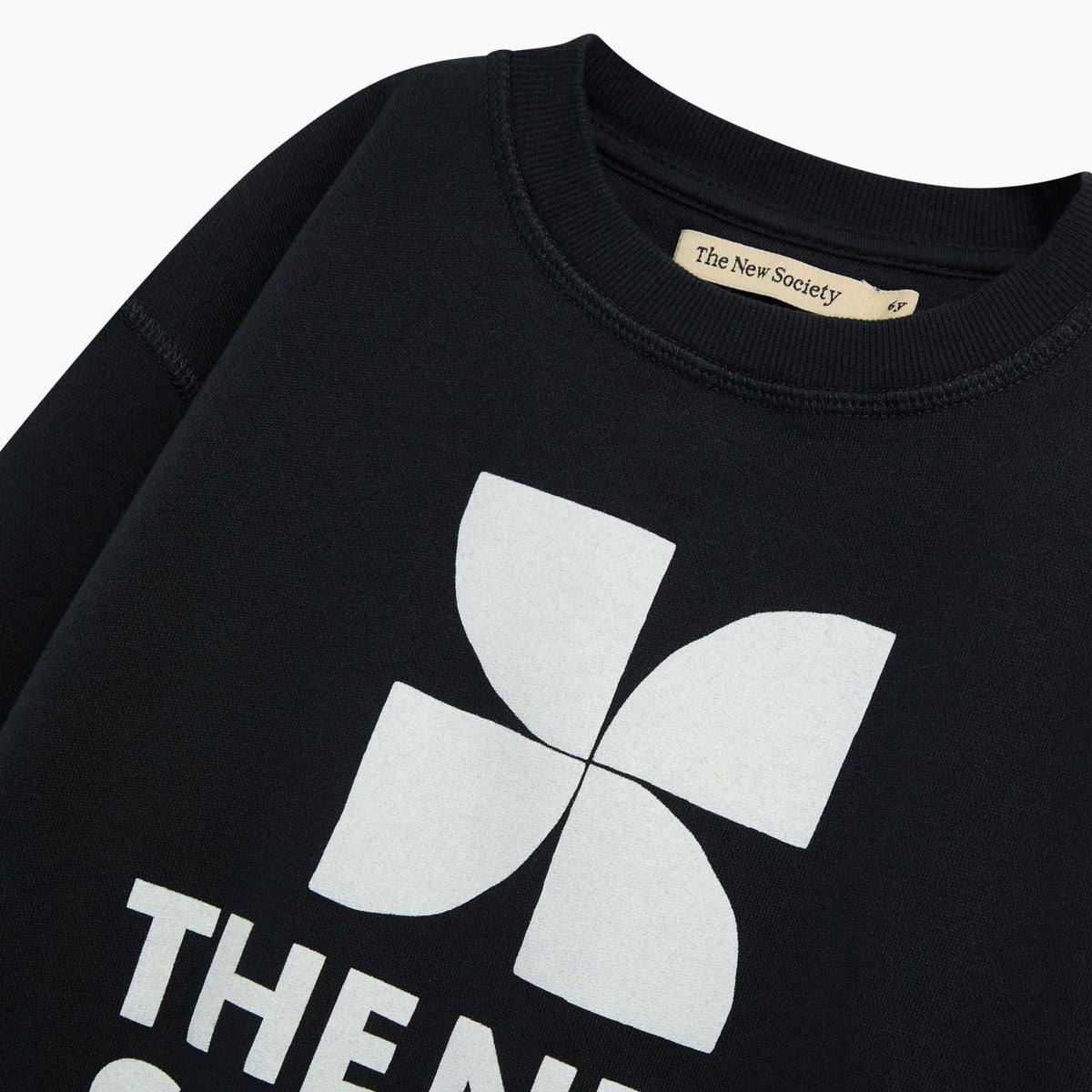 Boys & Girls Black Logo Cotton Sweatshirt