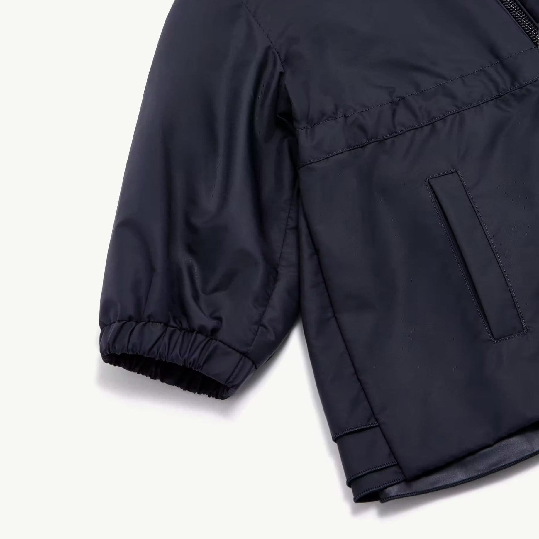 Baby Girls Navy Hooded Coat