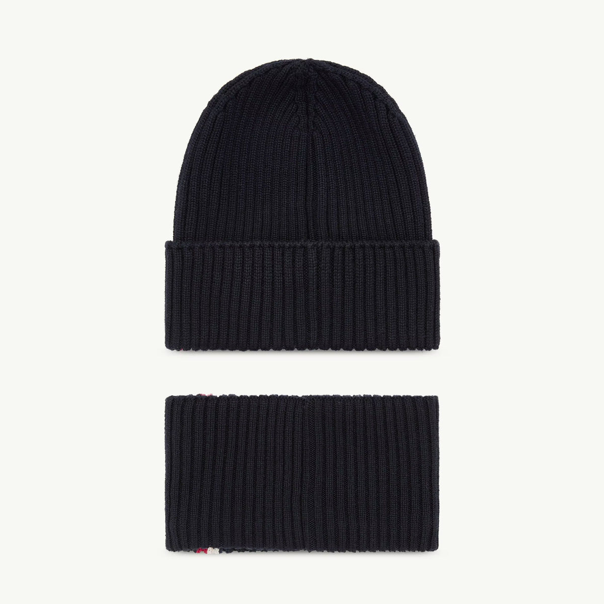 Boys Navy Knit Wool Hat & Scarf Set