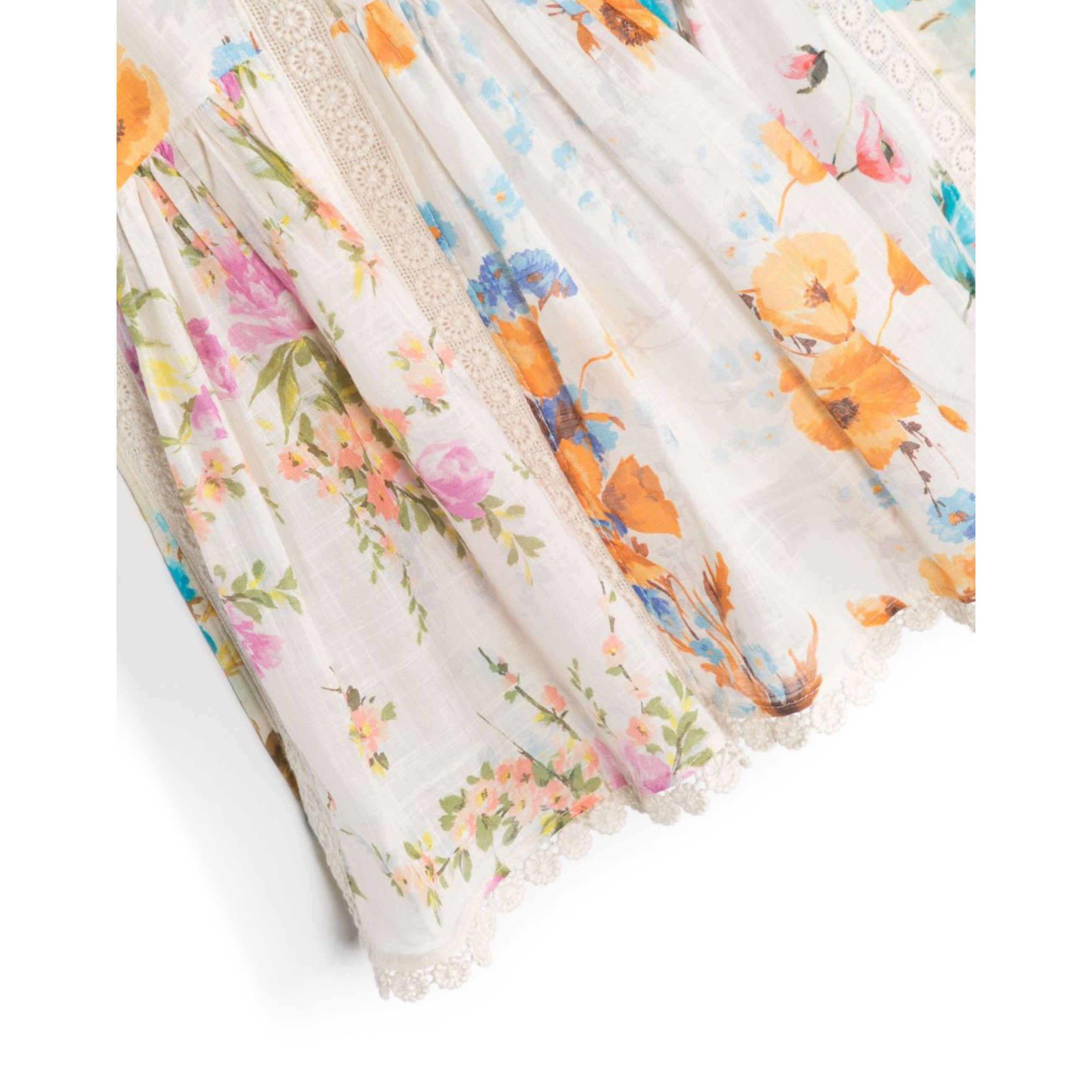 Girls White Flower Cotton Dress