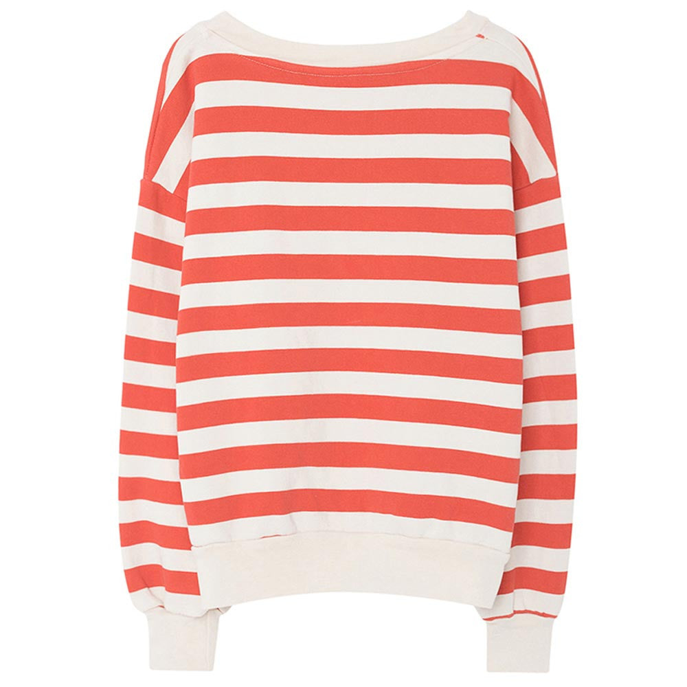 Girls Rose & White Striped Sweatshirt - CÉMAROSE | Children's Fashion Store - 3