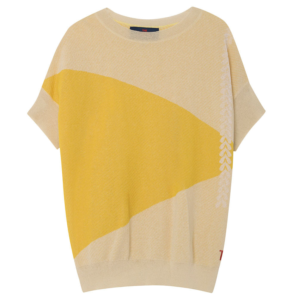 Girls Light Yellow Short Sleeves Sweater - CÉMAROSE | Children's Fashion Store - 1