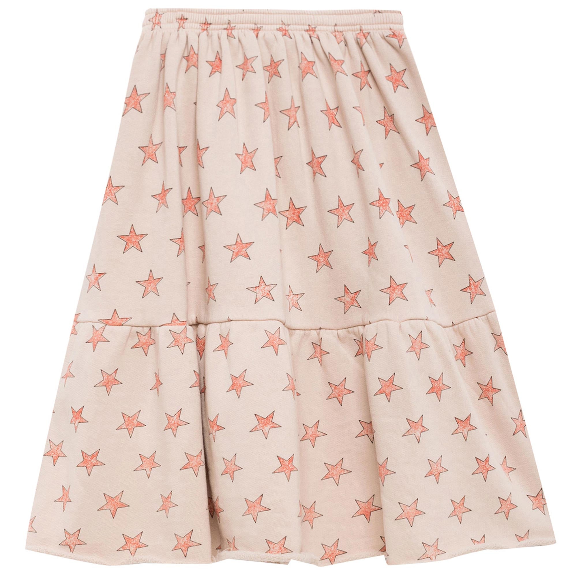 Girls Light Pink Stars Cotton Skirt