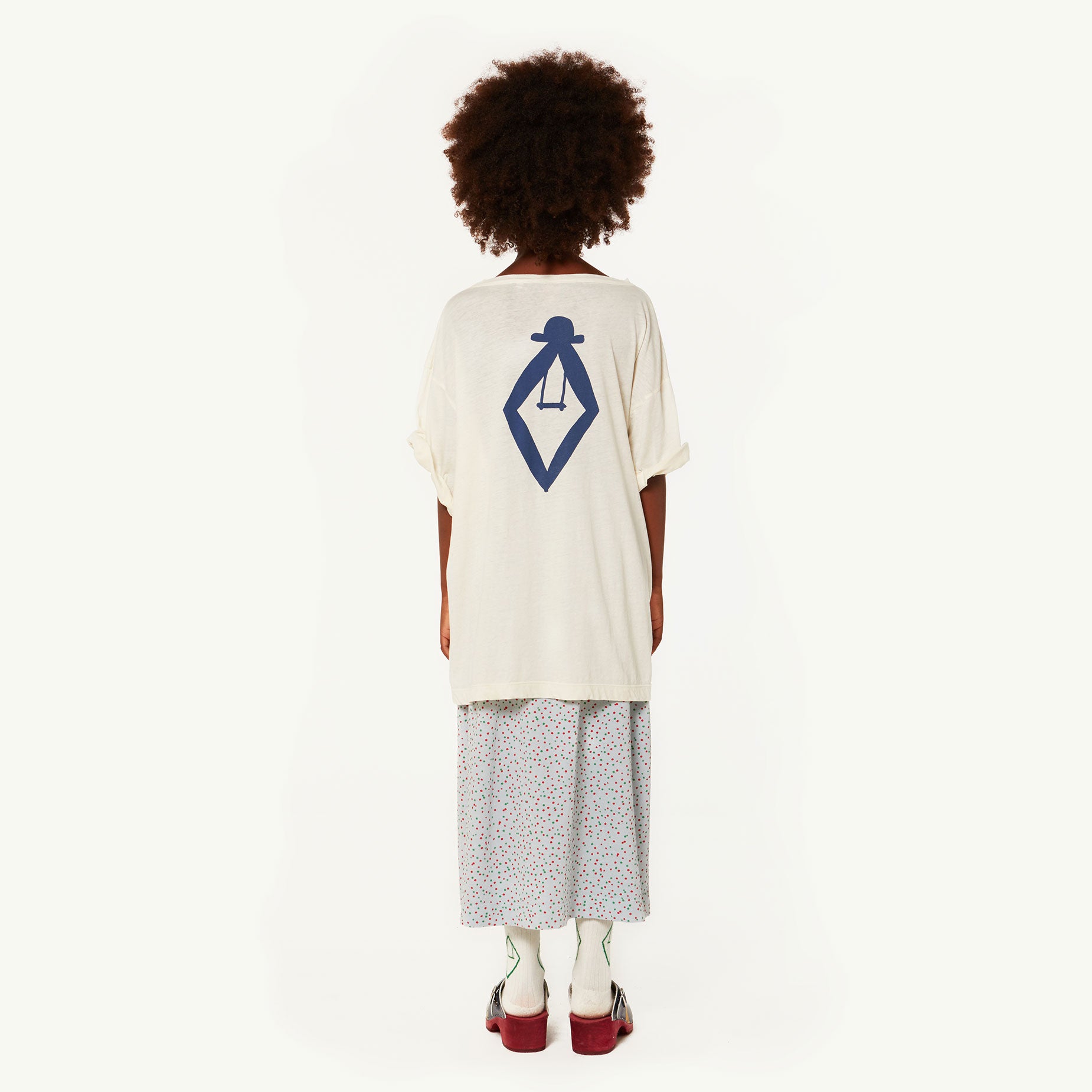 Girls White Cotton T-shirt