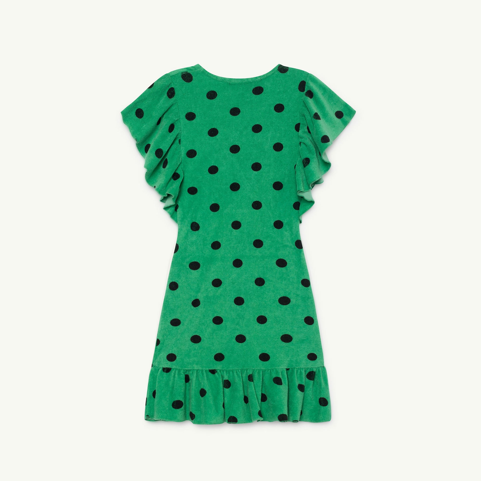 Girls Green Polka Cotton Dress