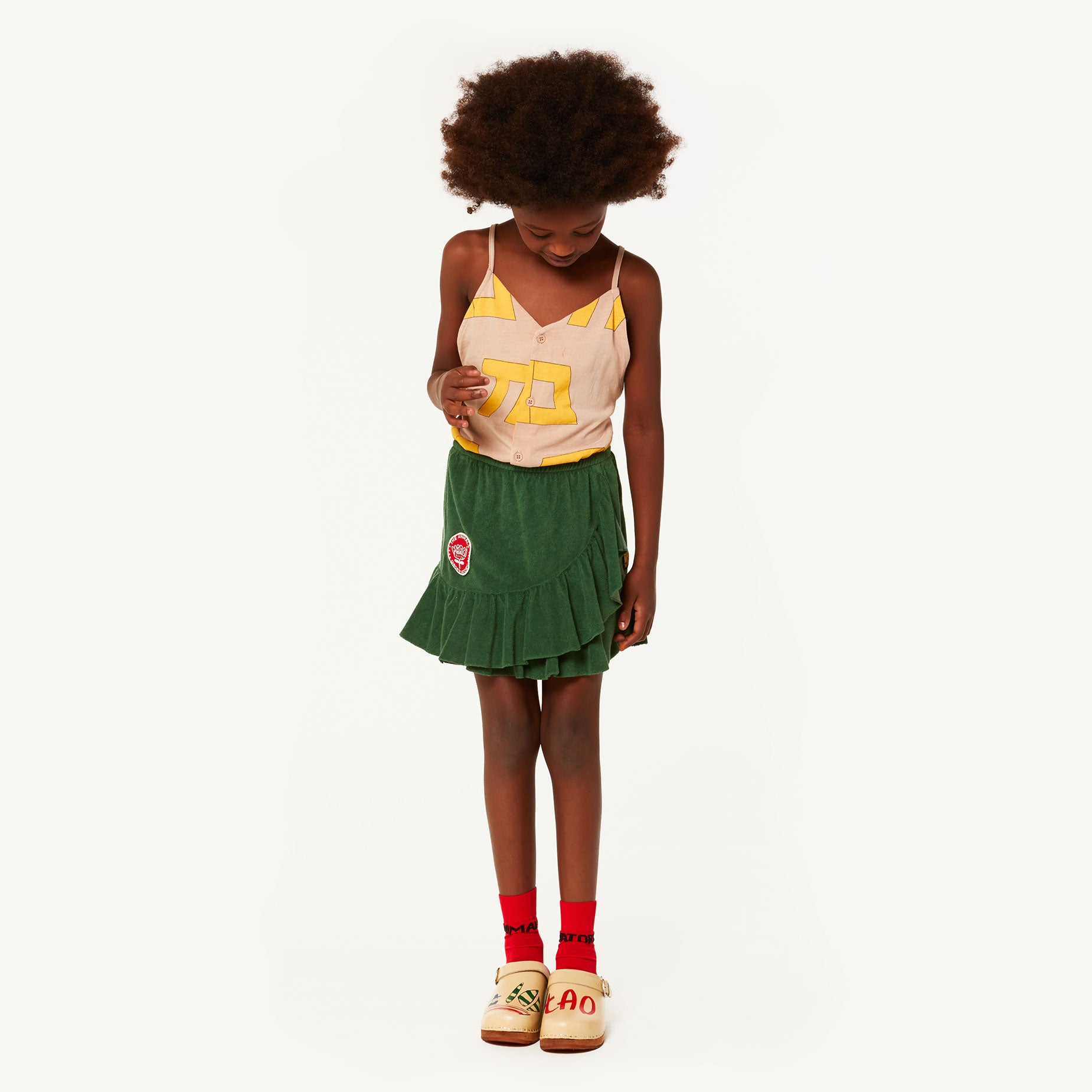 Girls Green Cotton Skirt