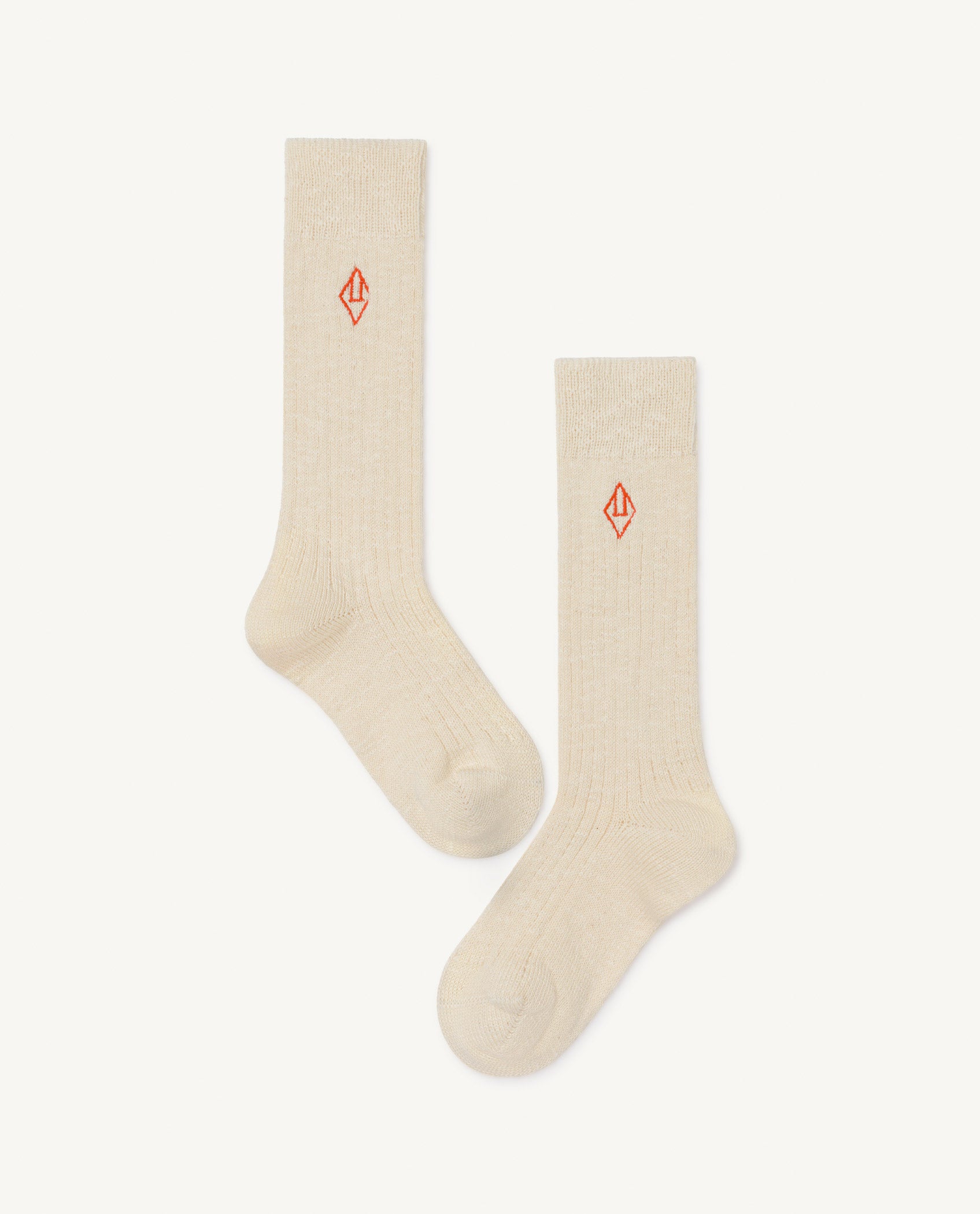 Girls Beige Logo Cotton Socks