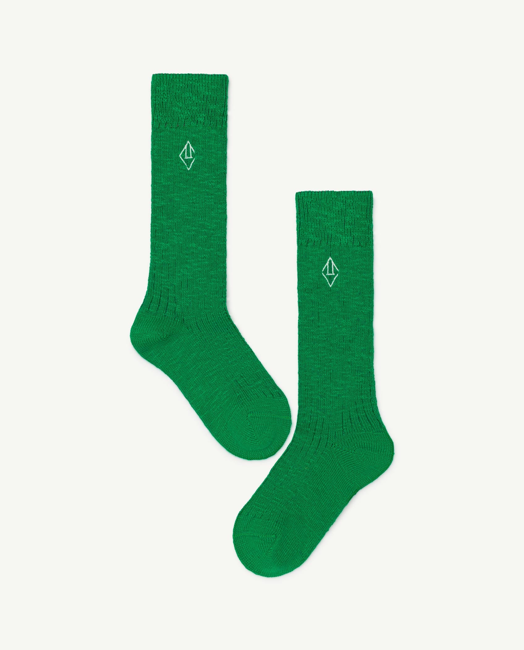 Girls Green Logo Cotton Socks