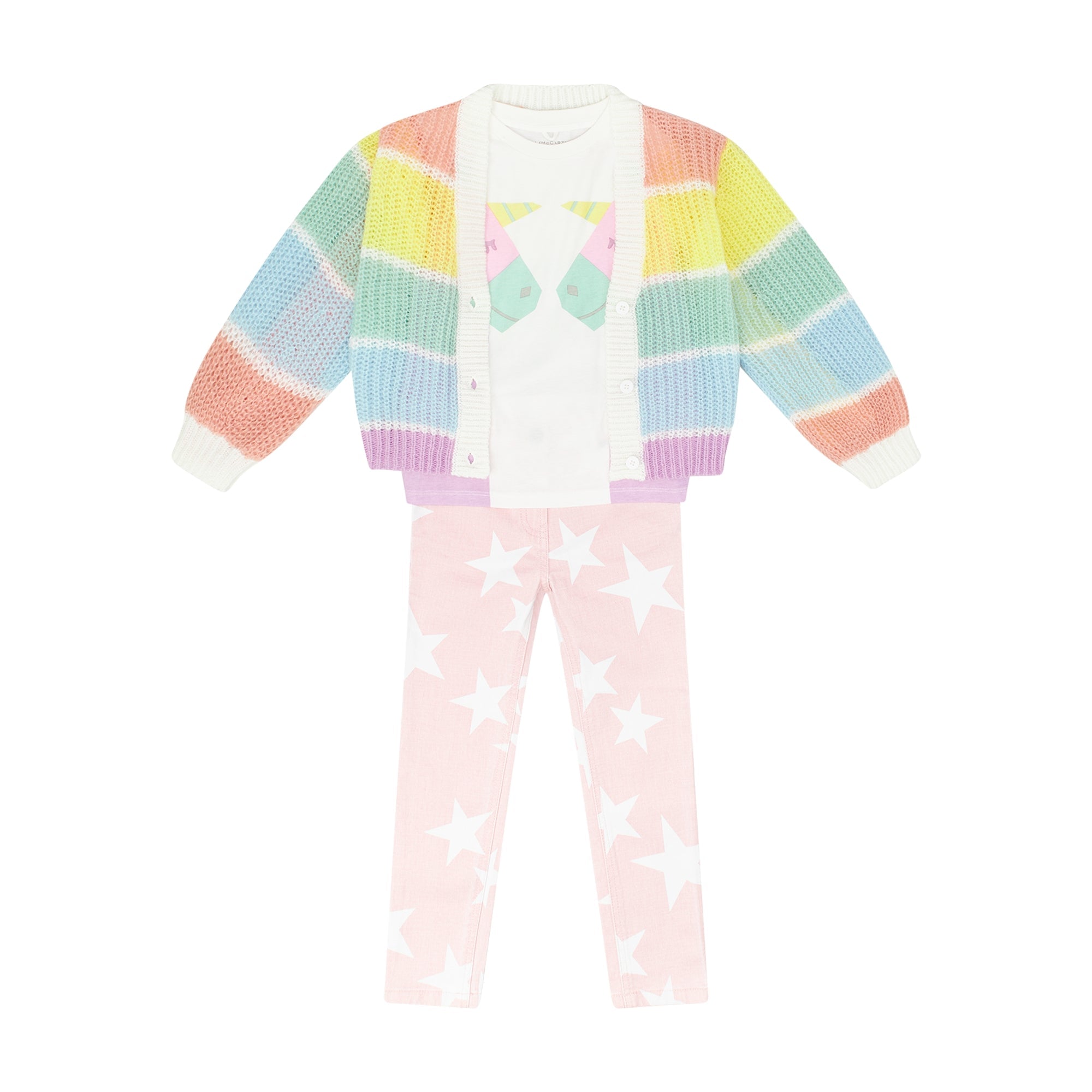 Girls Multicolor Stripes Cardigan