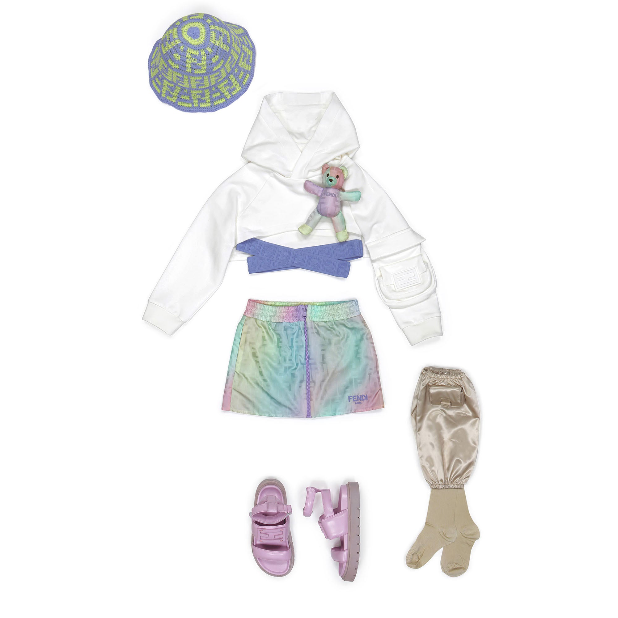 Girls White Hooded Cotton Sweatshirt