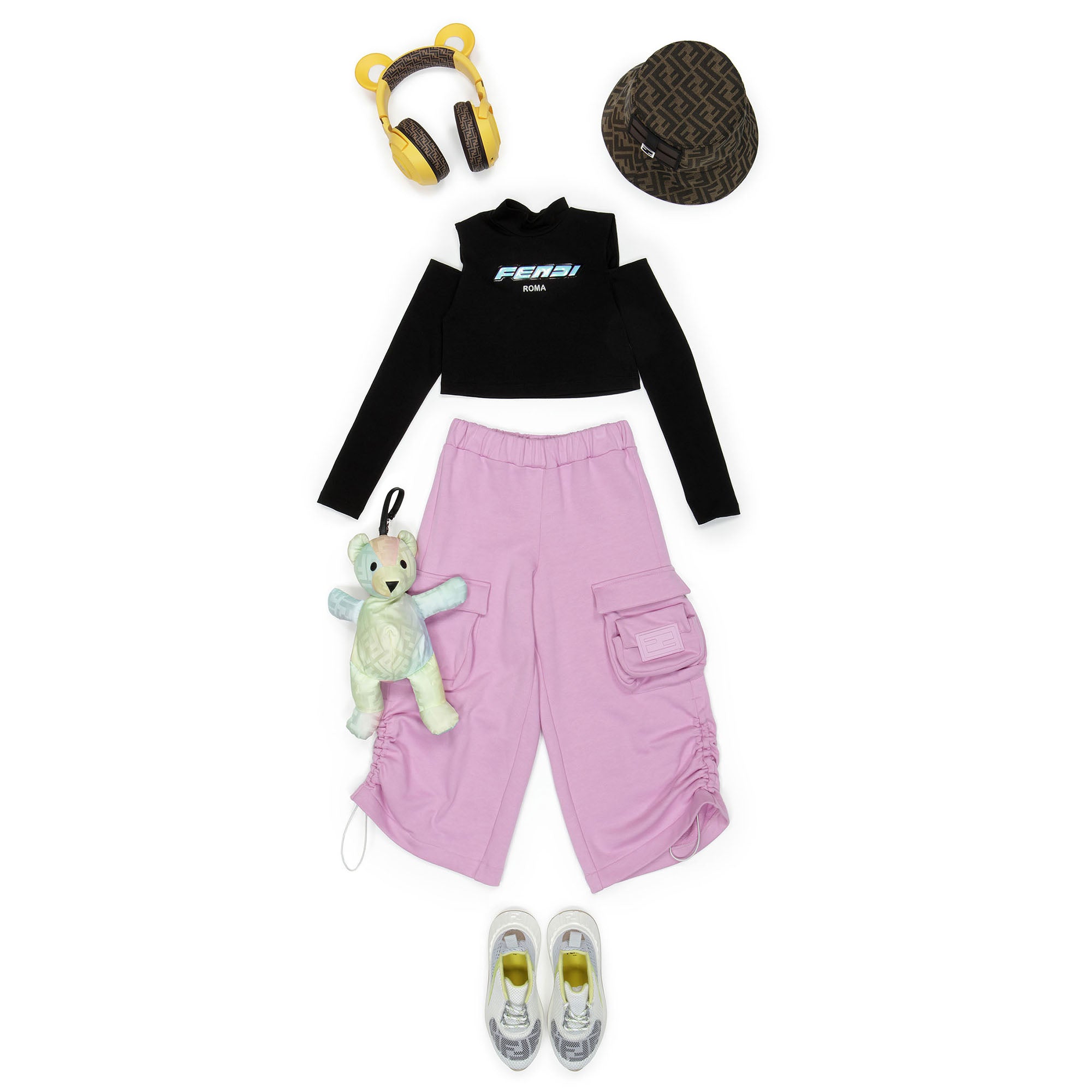 Girls Black Logo Cropped Top