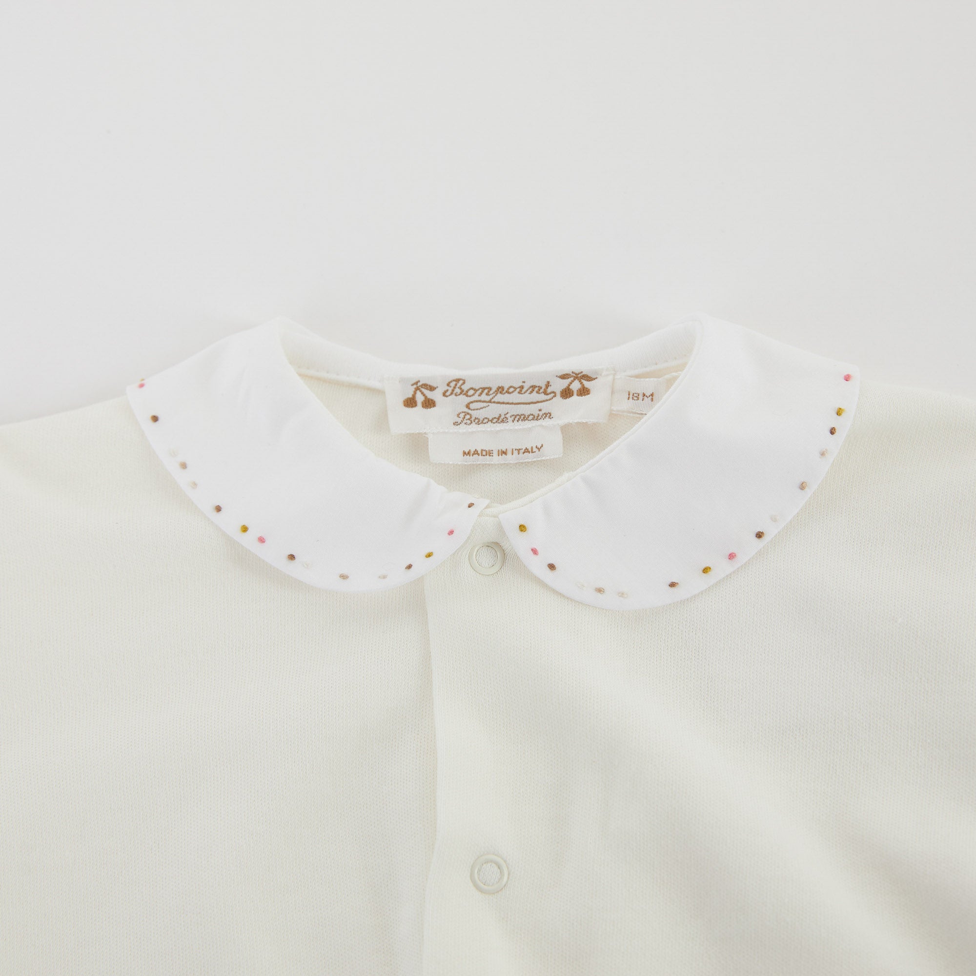 Baby Girls White Cotton Babysuit