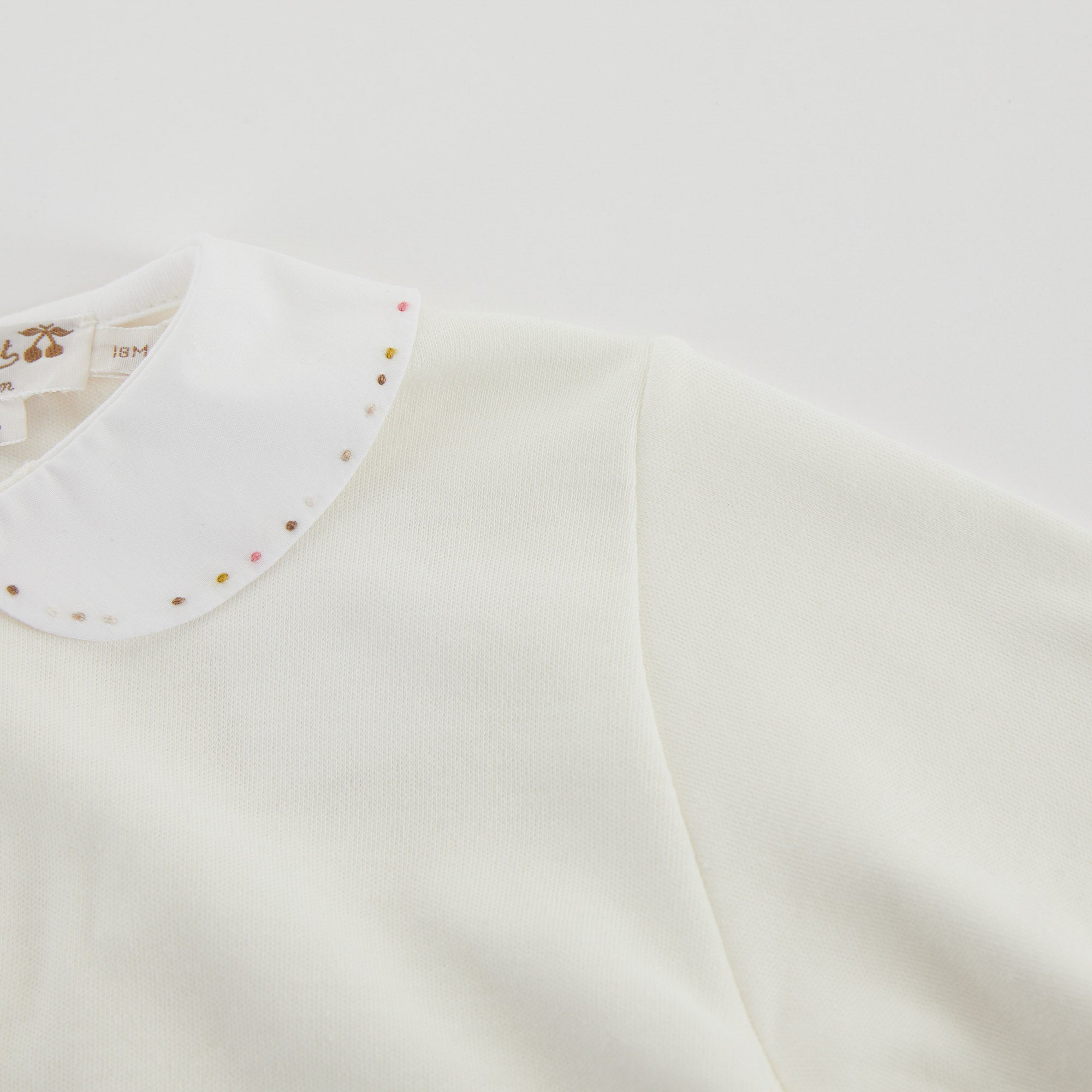 Baby Girls White Cotton Babysuit