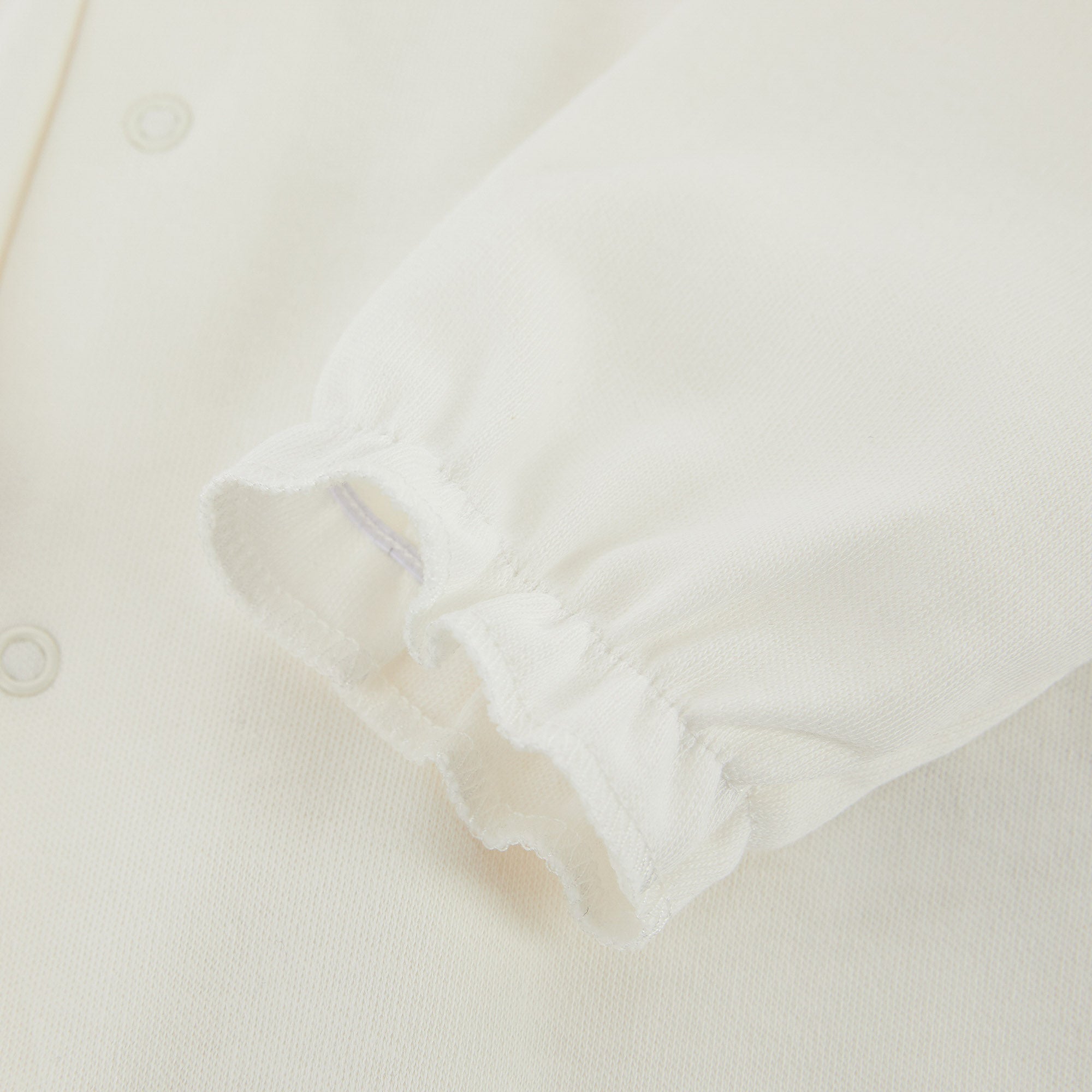 Baby Girls White Cotton Babysuit