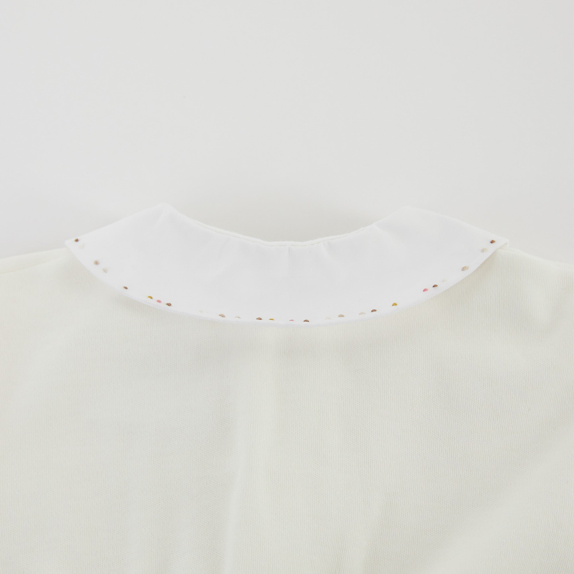 Baby Girls White Cotton Babysuit