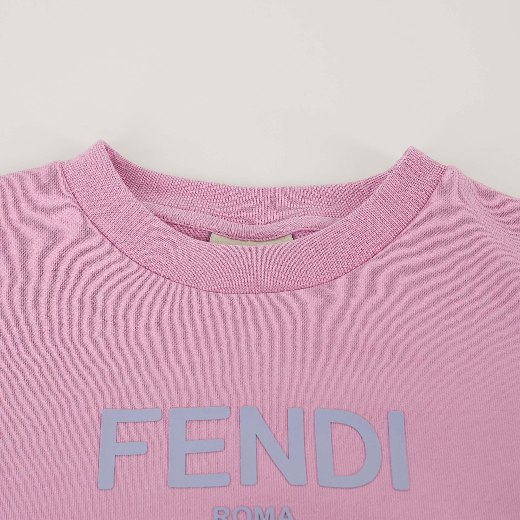 Girls Pink Logo Cotton Sweatshirt