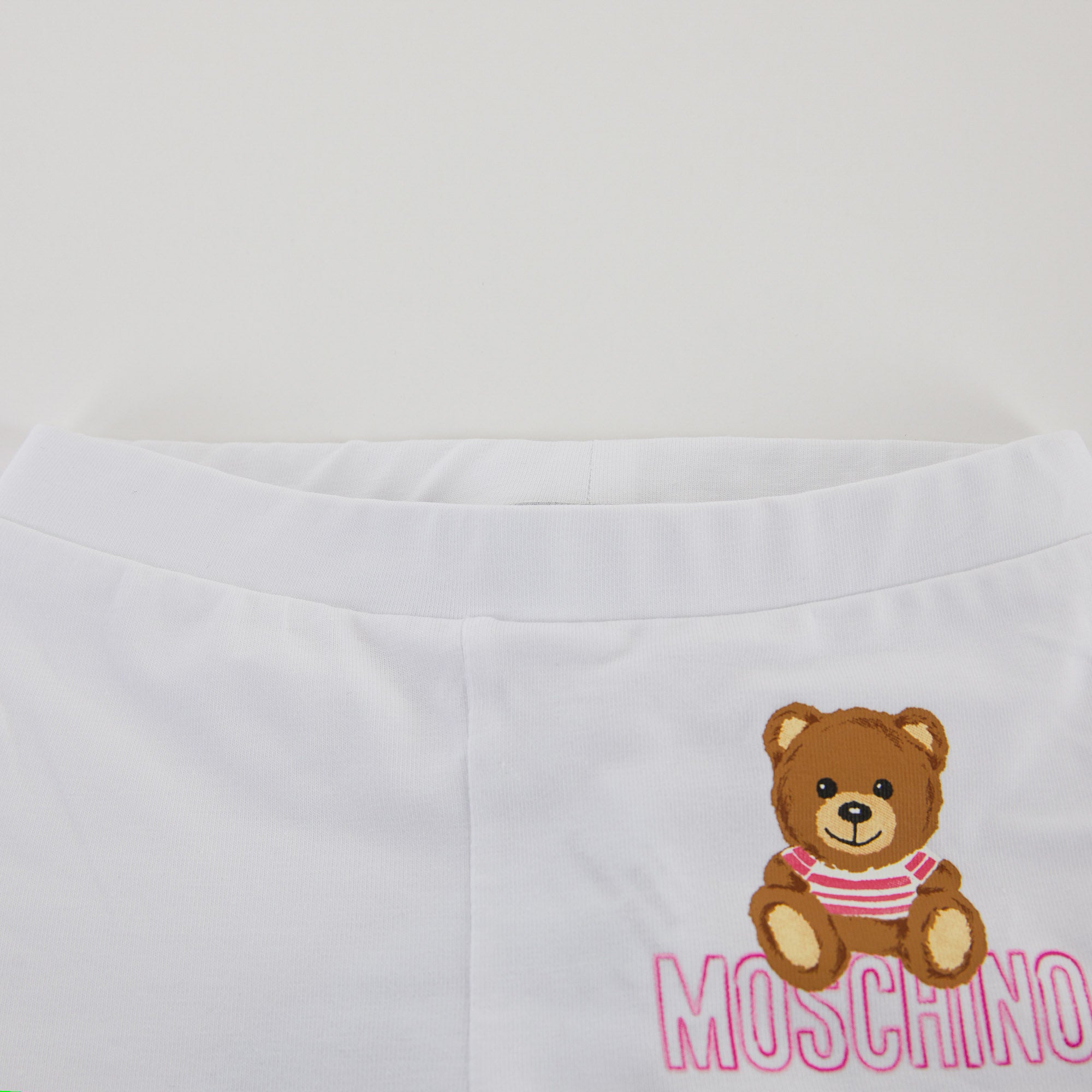 Baby Girls White Logo Cotton Leggings
