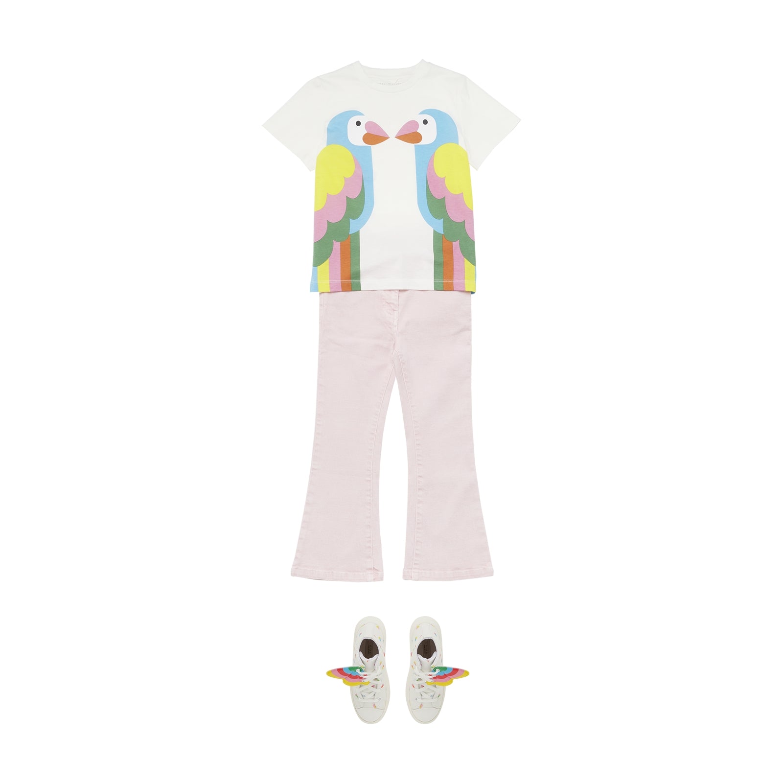 Girls White Heart Canvas Shoes