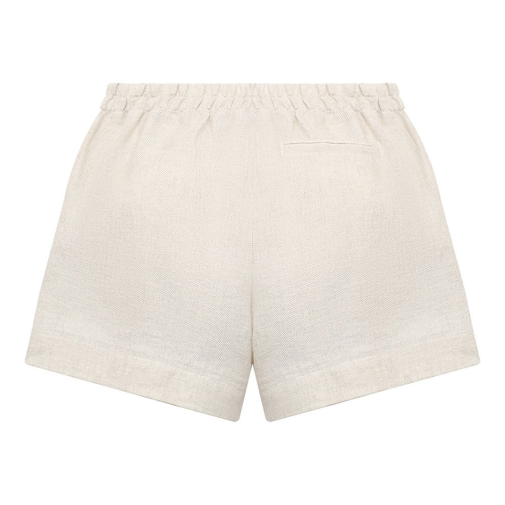 Girls Beige Linen Shorts