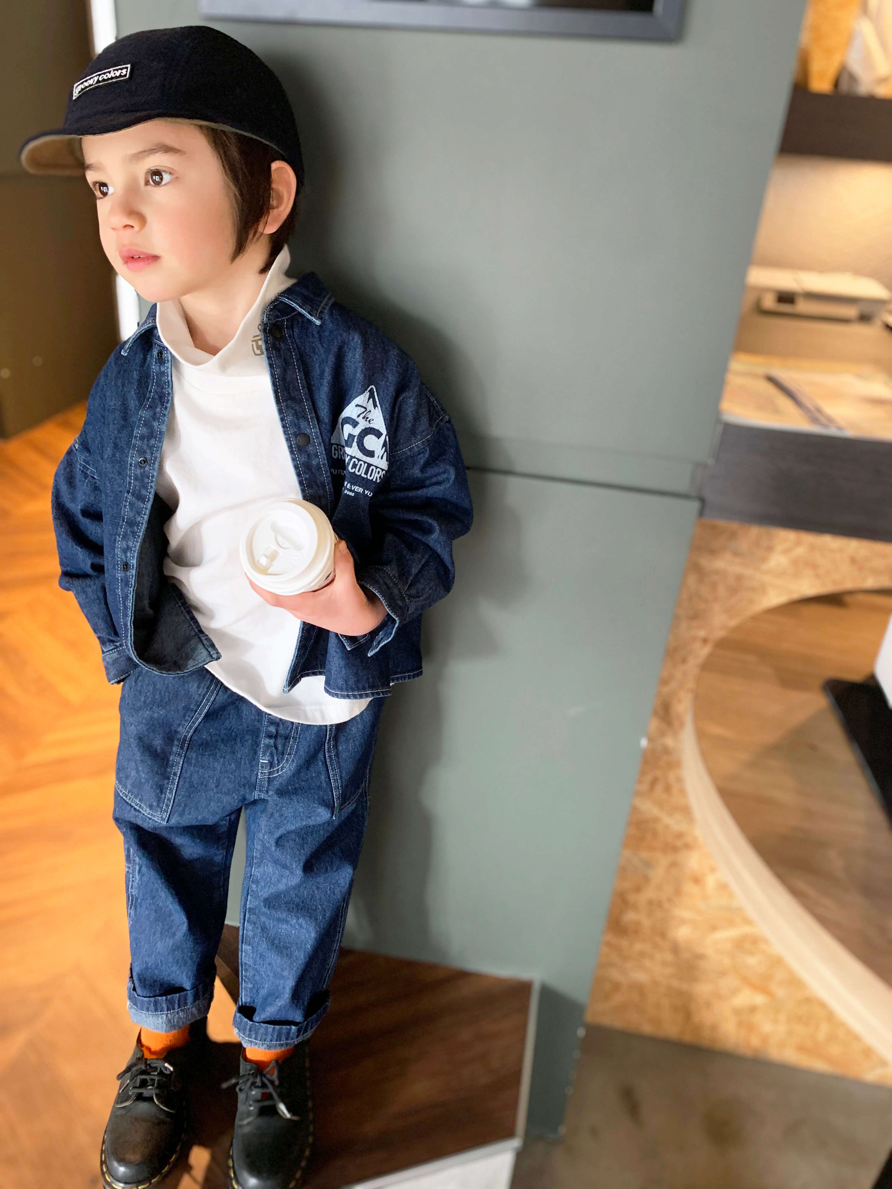 Boys Navy Denim Trousers