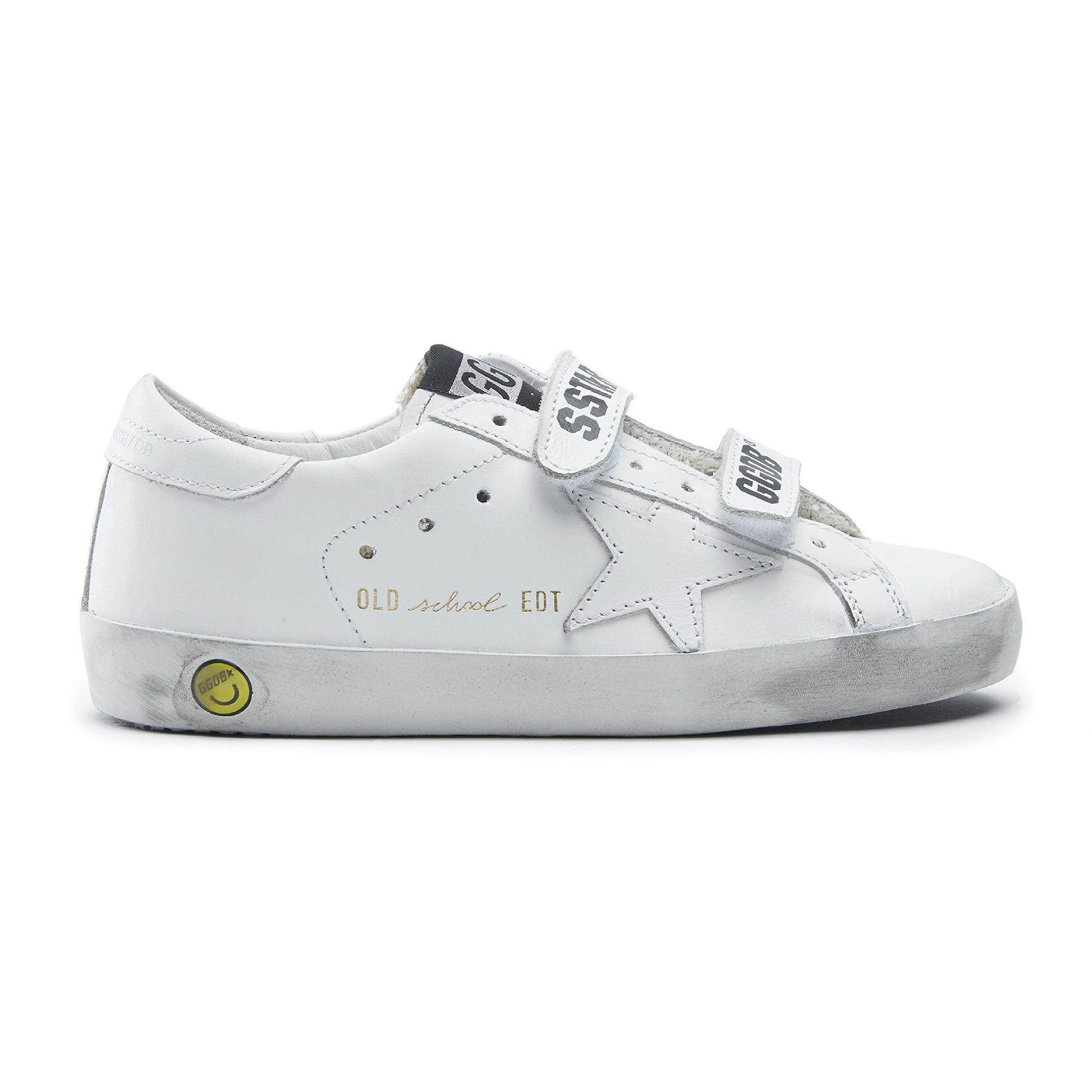 Boys & Girls White Star Leather Shoes