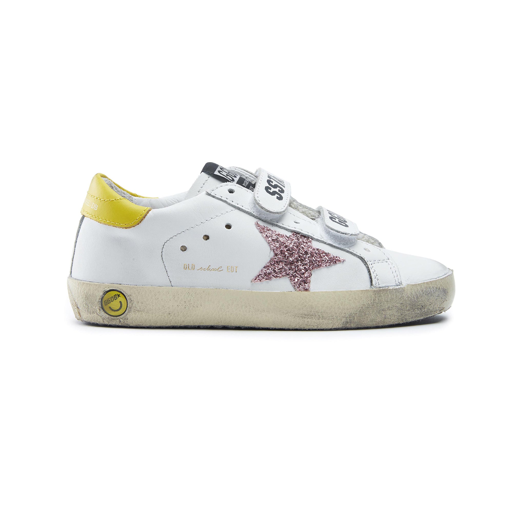 Baby Girls White Glitter Star Leather Shoes