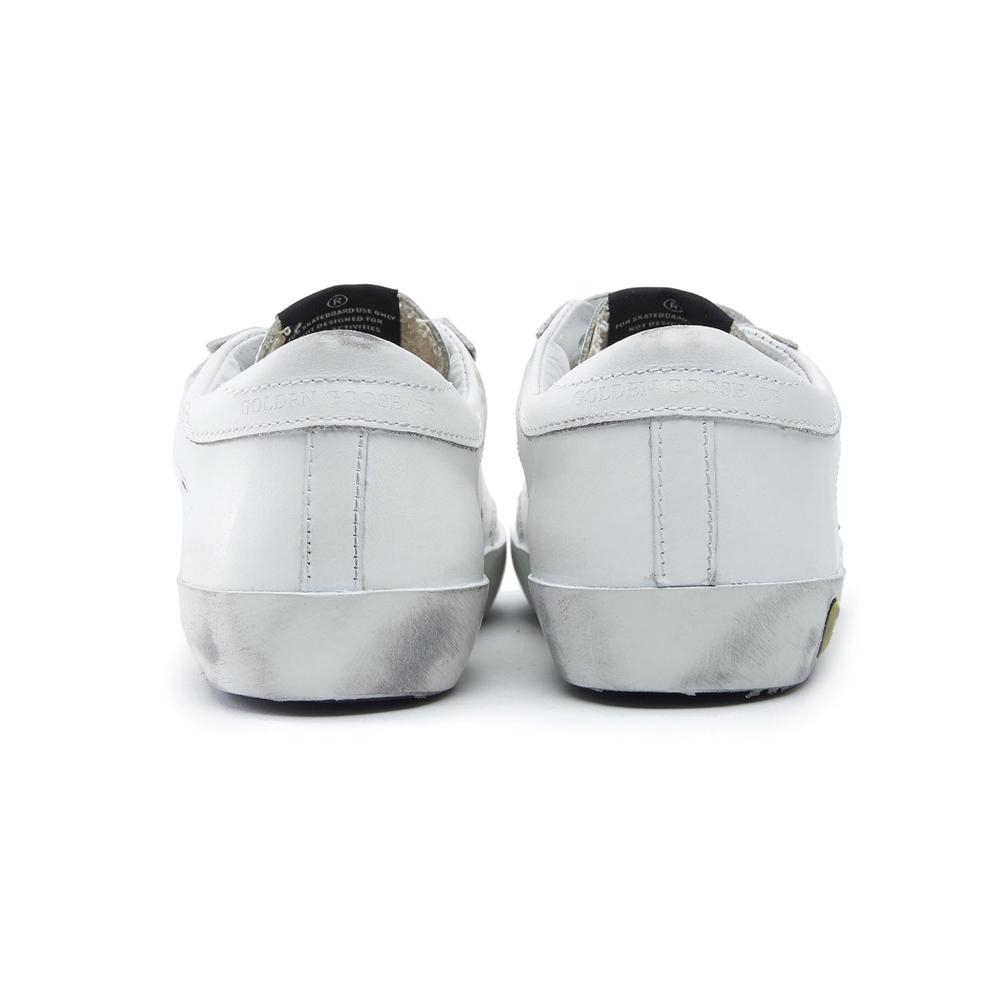 Boys & Girls White Star Leather Shoes