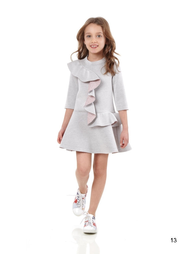 Girls White Modal Ruffle Trims Dress - CÉMAROSE | Children's Fashion Store - 3