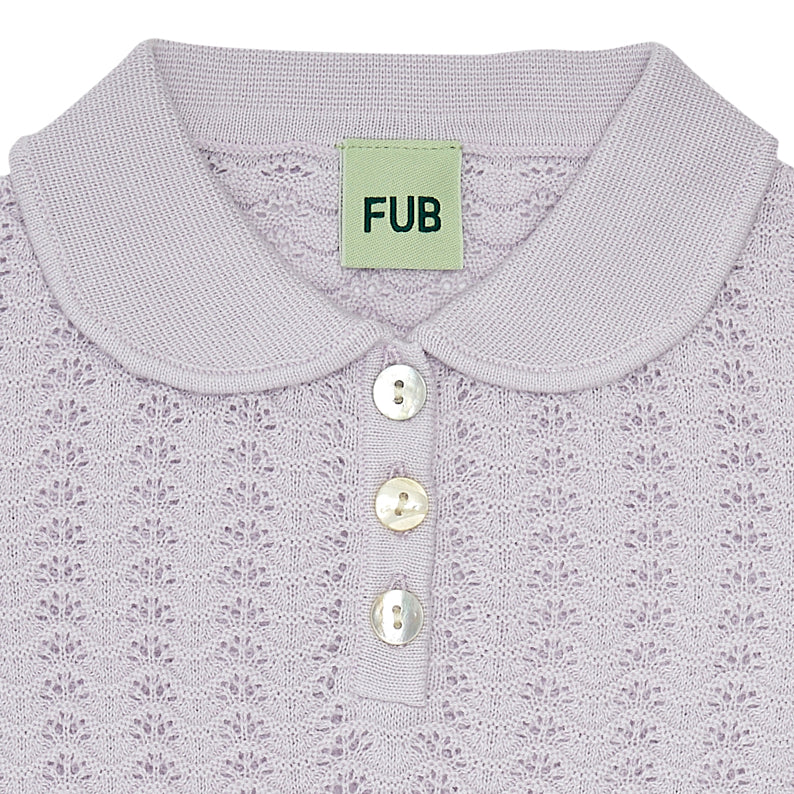 Girls Light Purple Cotton Polo Shirt