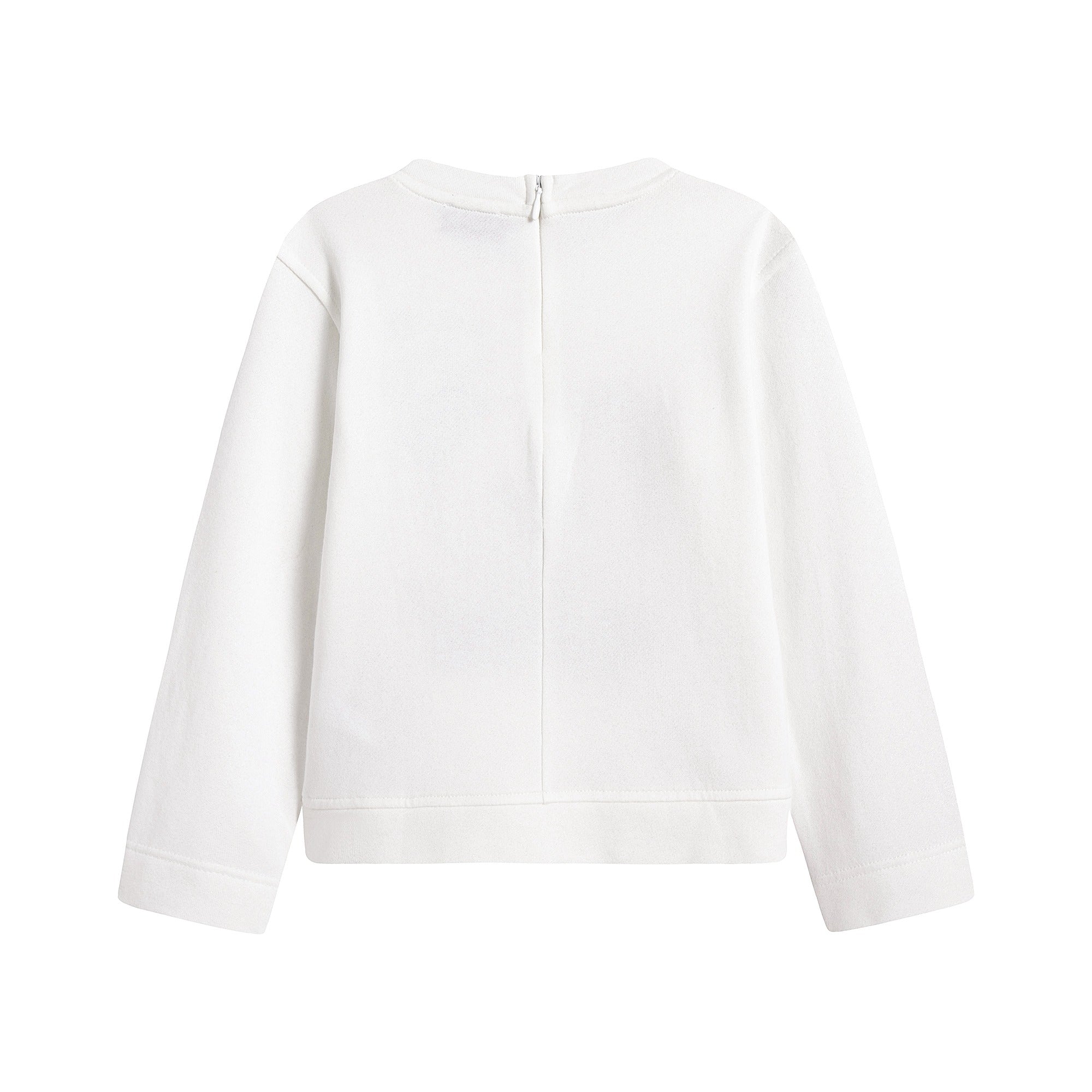 Girls White Logo Cotton Sweatshirt