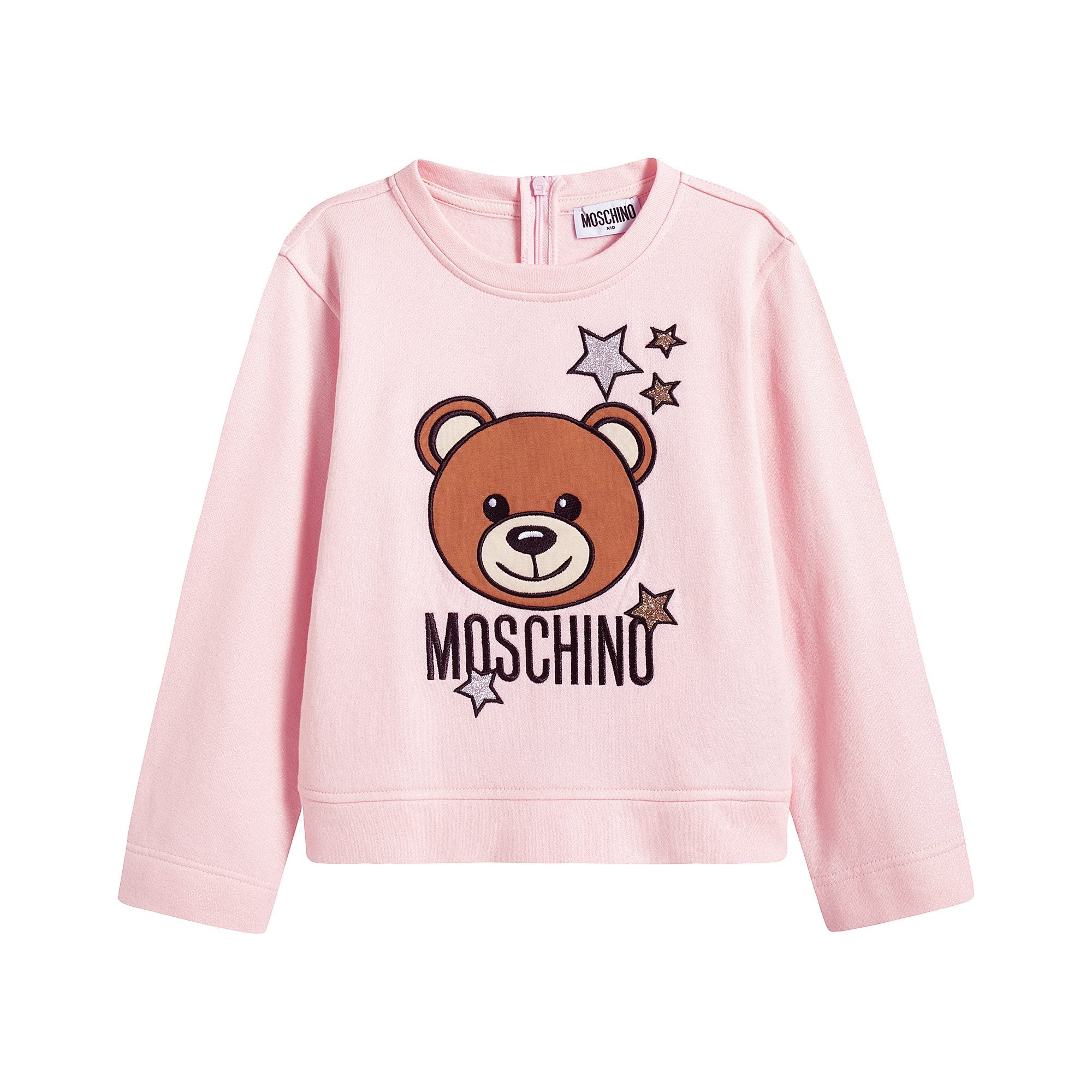 Girls Pink Logo Cotton Sweatshirt