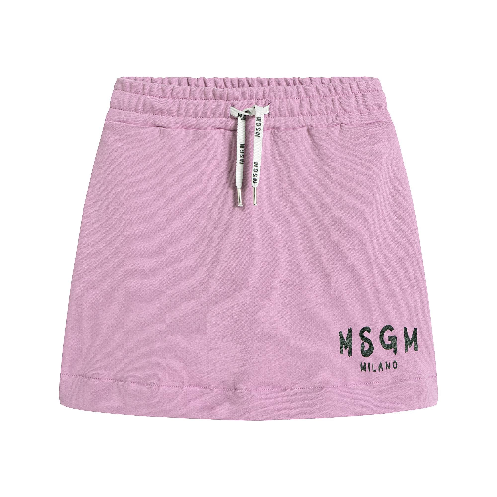 Girls Lilac Fleece Cotton Skirt
