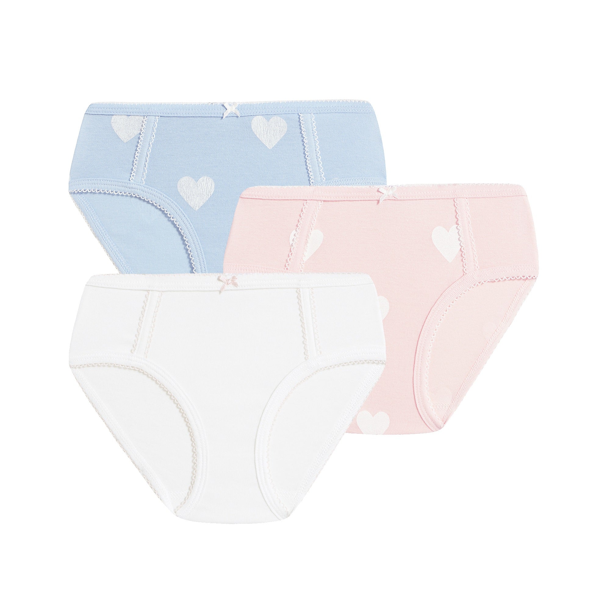 Girls Multicolor Hearts Underwear Set ( 3 Pieces )