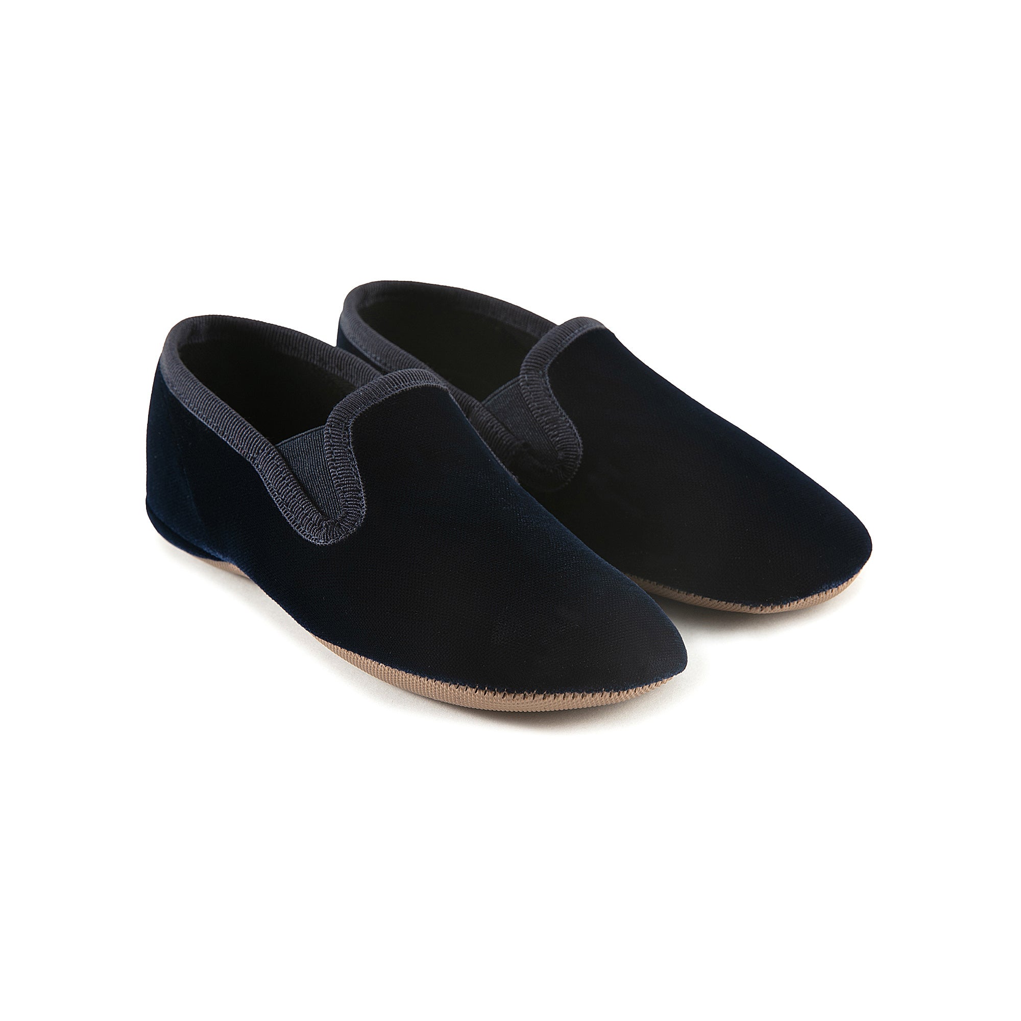 Girls Black Velvet Flat Shoes