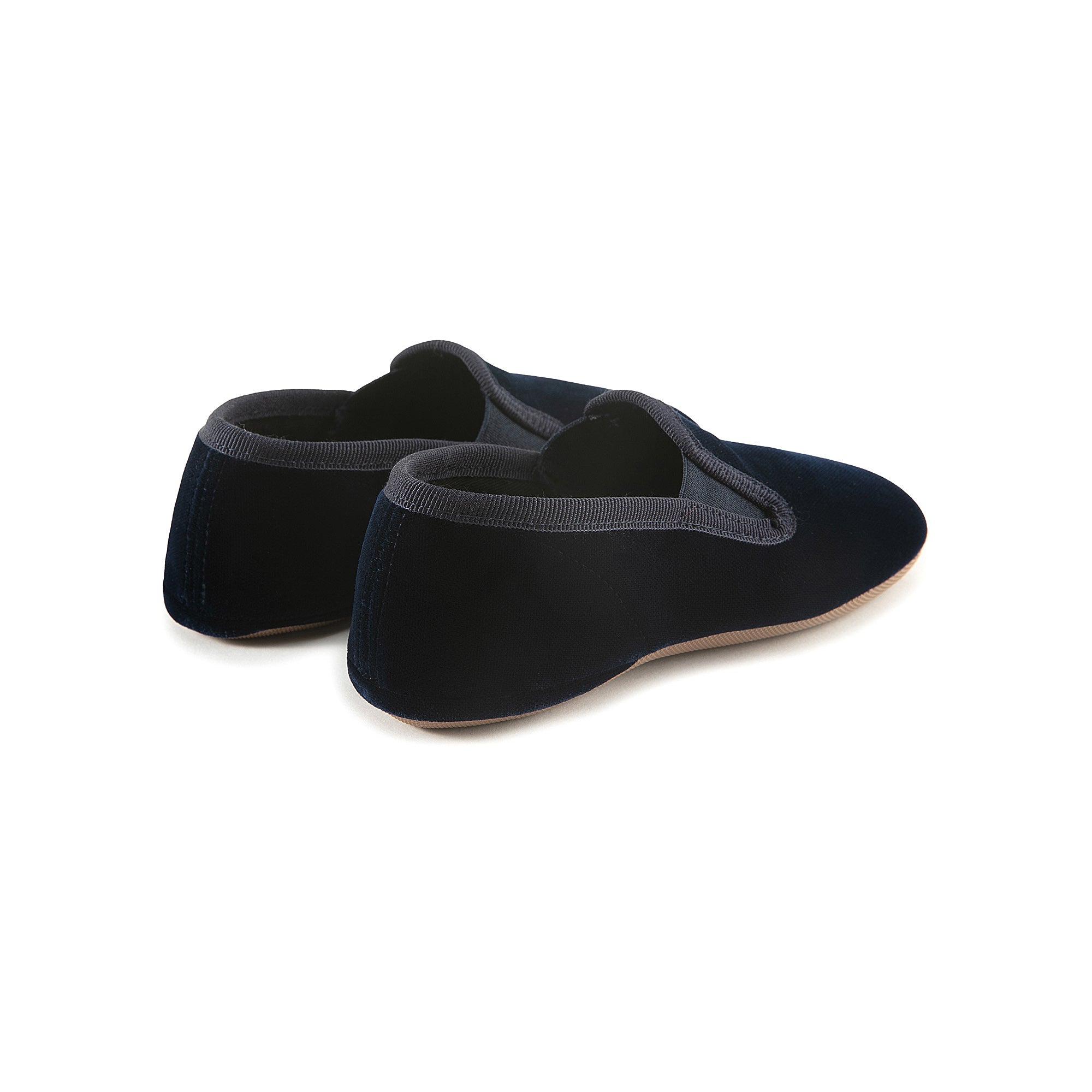 Girls Black Velvet Flat Shoes