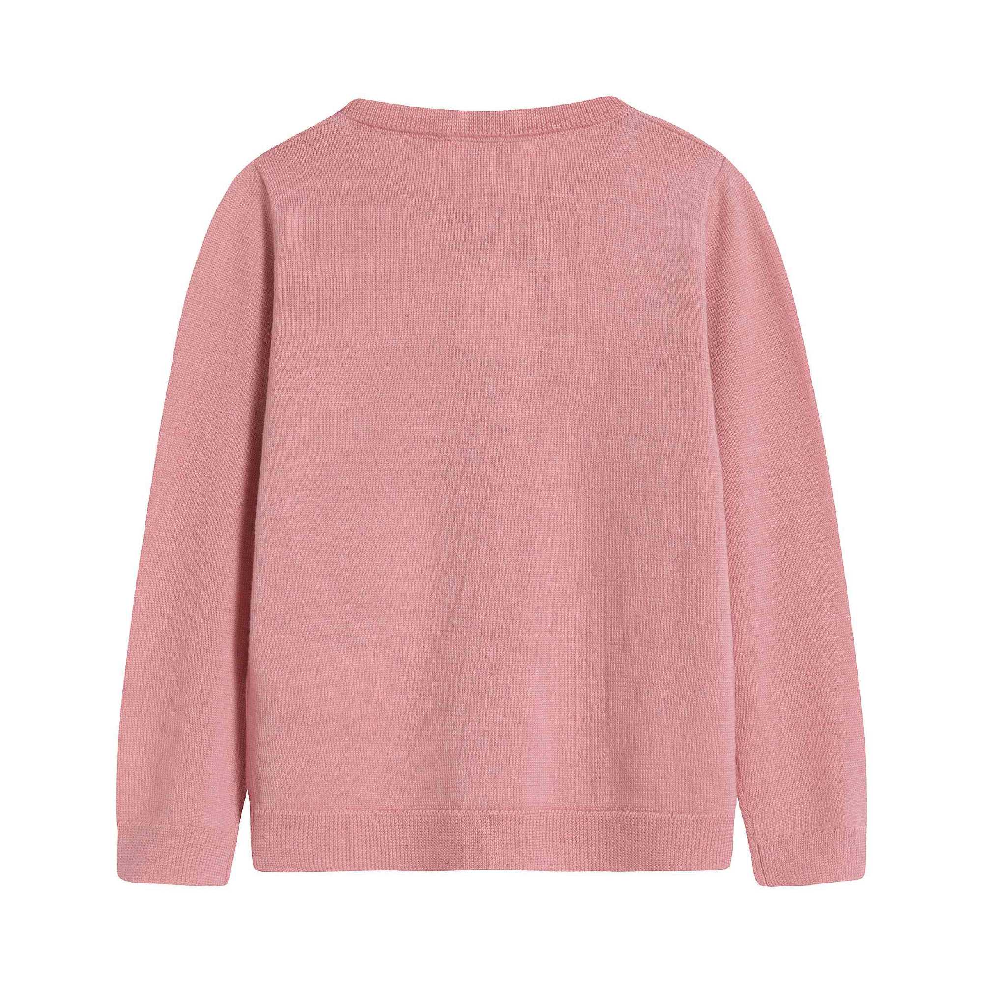 Girls Pink Wool Cardigan
