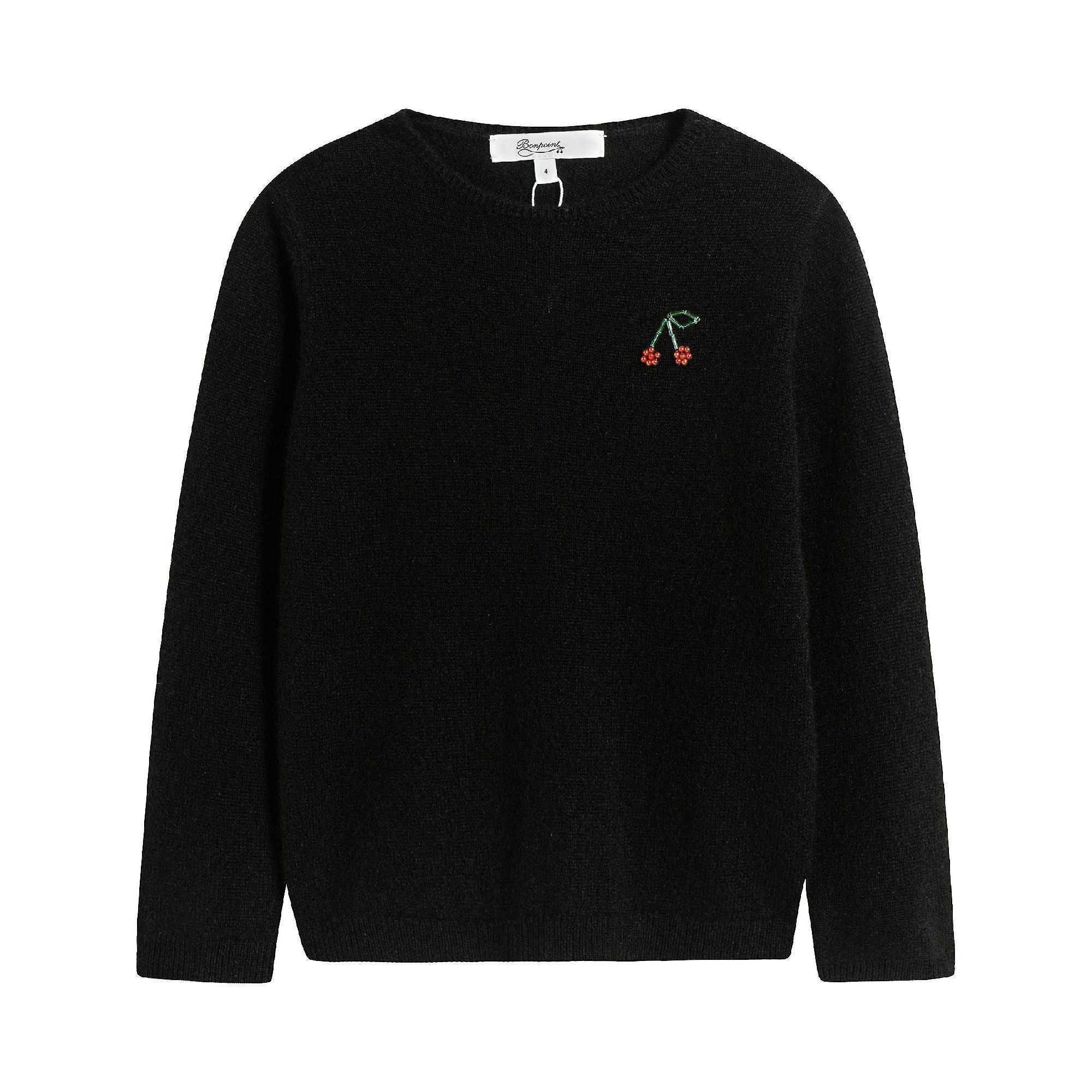 Girls Black Cashmere Sweatshirt