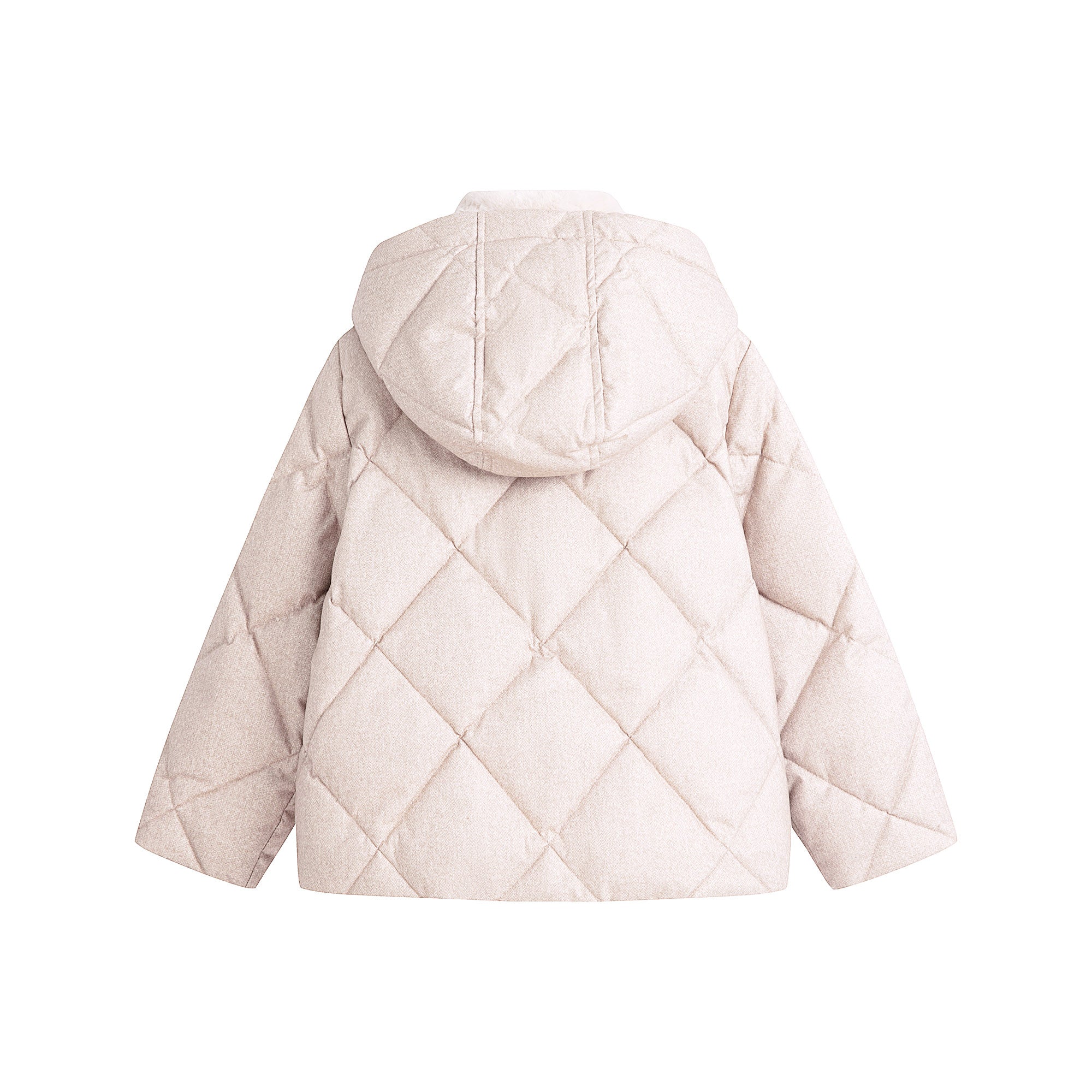 Girls Beige Padded Down Jacket